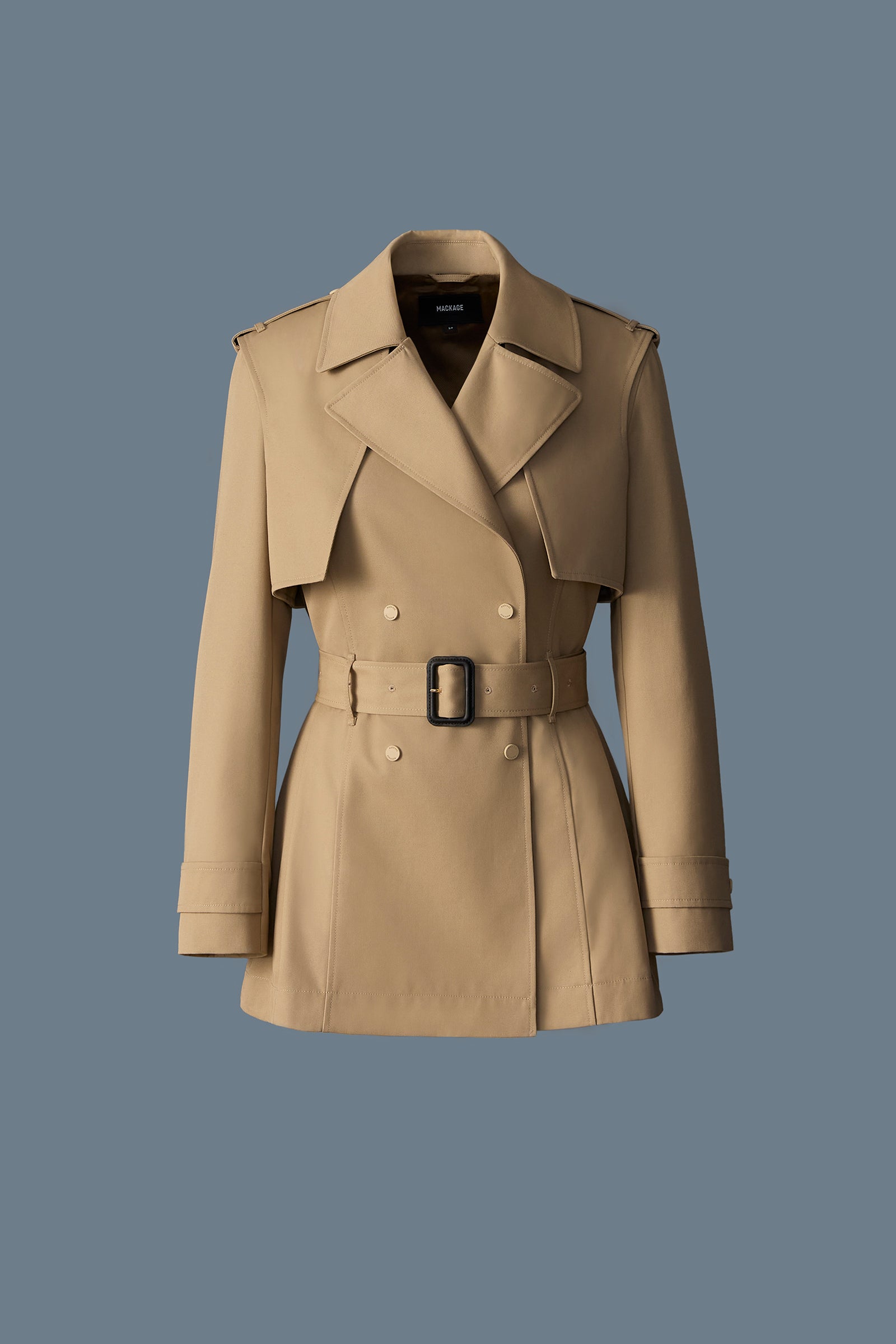 Adva, Mid-Length buckled belt trench Mackage® US