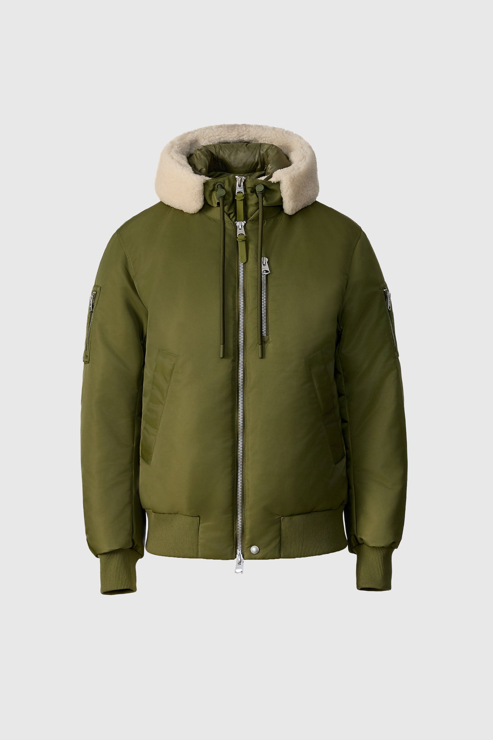 AUGUST Bomber jacket with shearling-trimmed hood for Men | Mackage® US