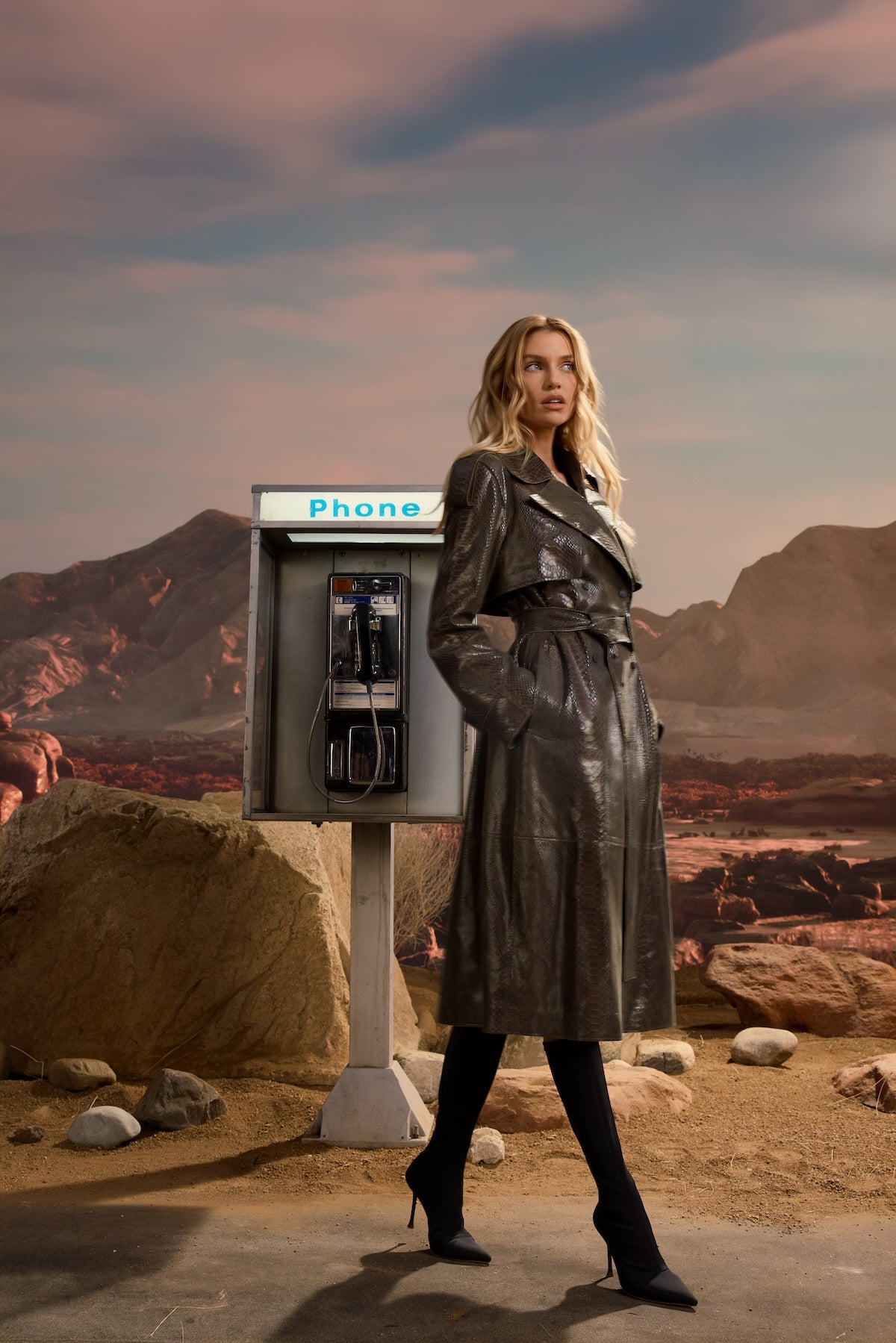 CARMELA-SNK Snake Pattern Leather Trench for Women | Mackage US