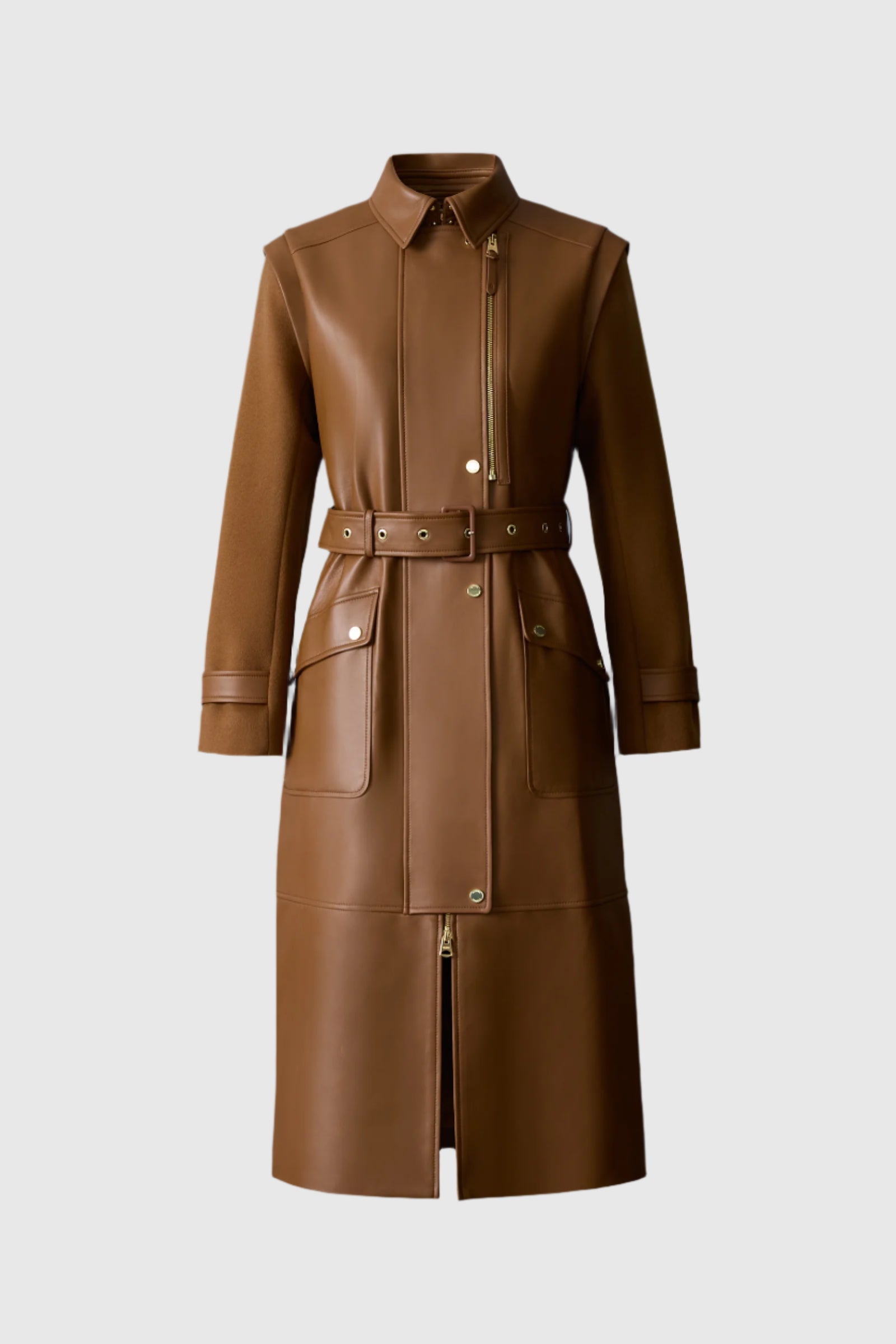 EVELINA Long Leather Coat for Women | Mackage® US