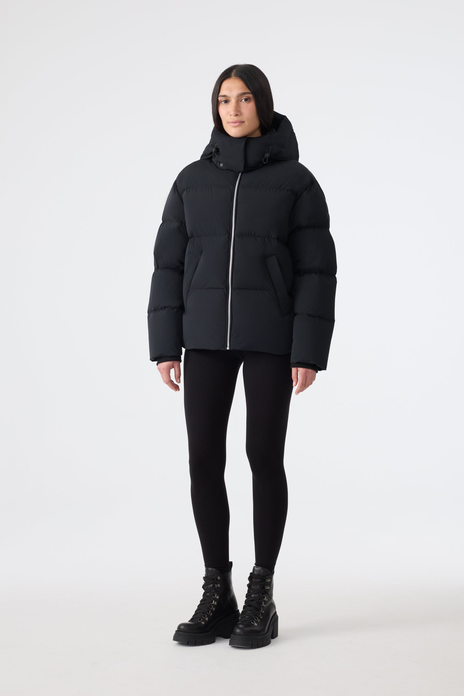 GREER-STR Medium Down Jacket With Hood and Storm Visor for Women