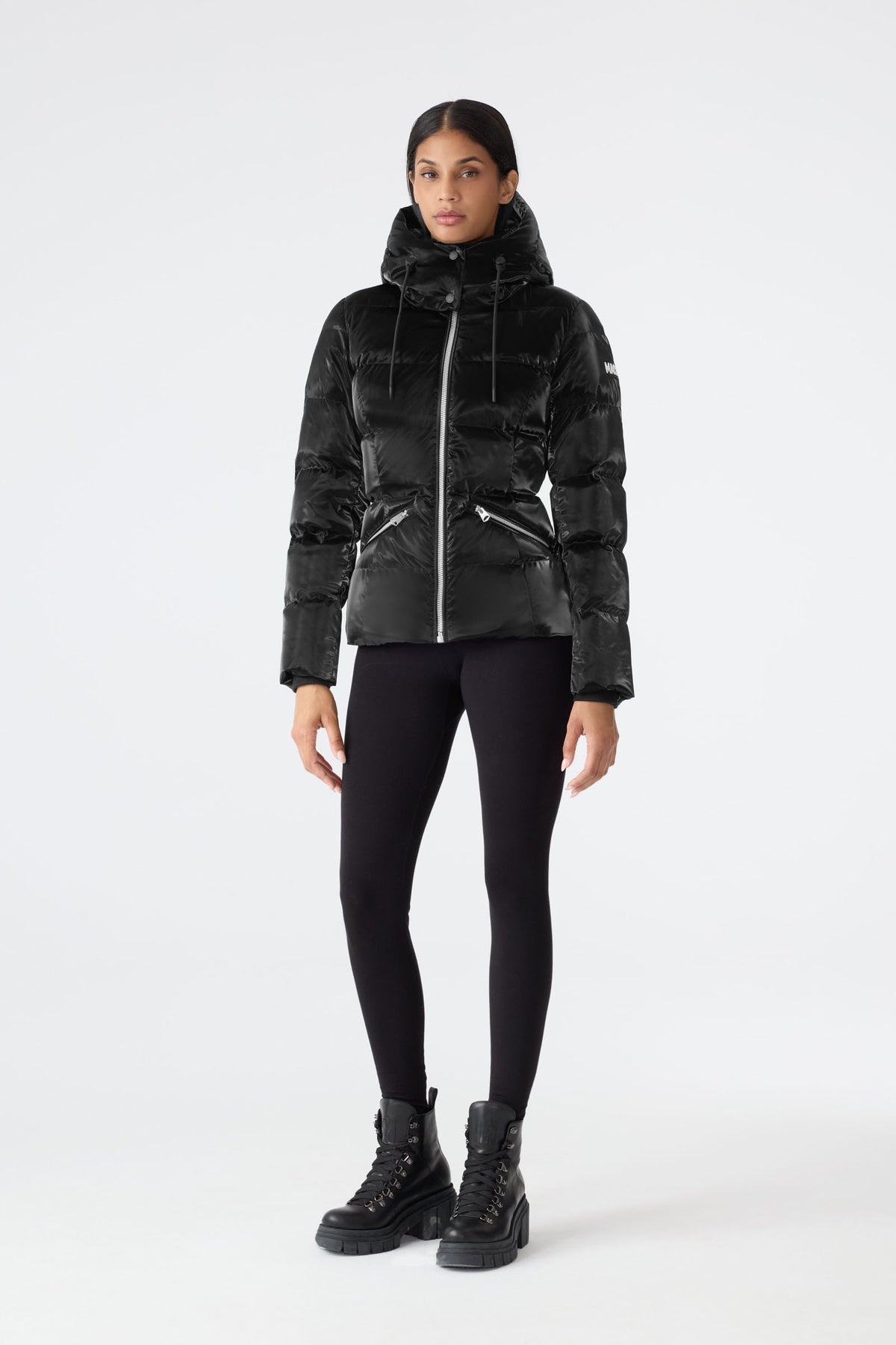 MADALYN-GLO High-Gloss Down Jacket - removable Hood for Women 