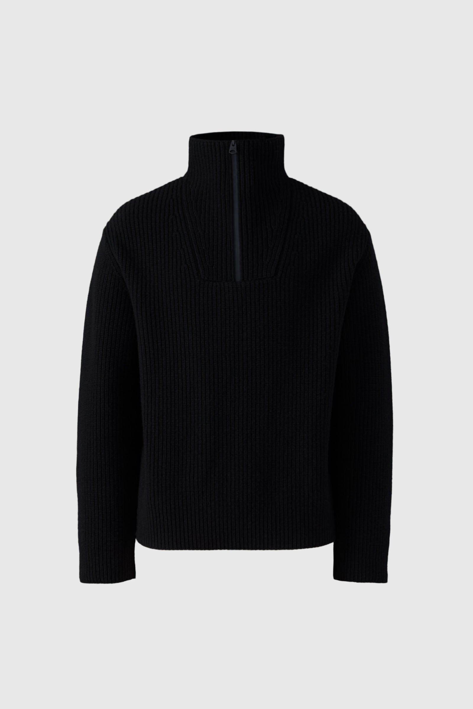 MARIO Fisherman Rib Quarter-Zip Pullover for Men | Mackage US