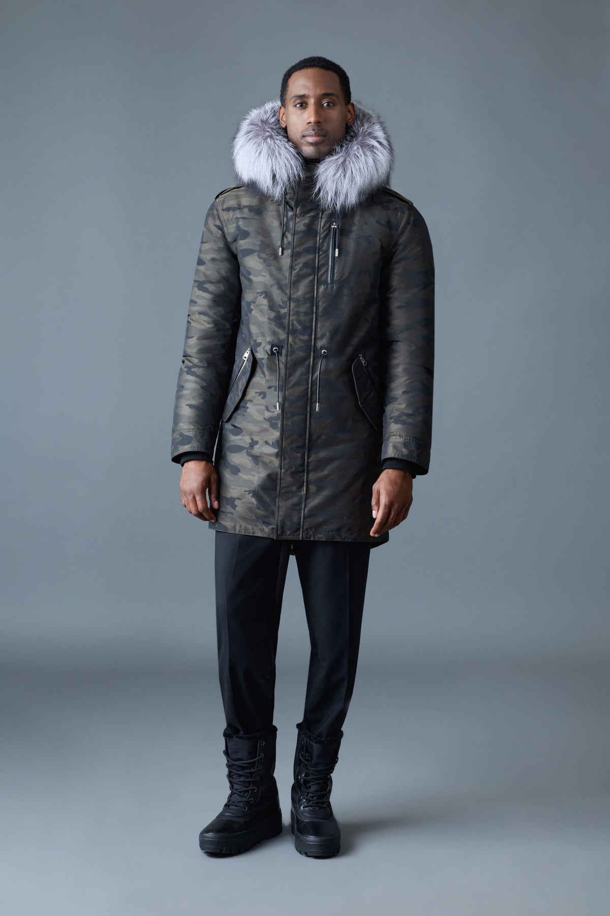 MORITZ-JC Fur-Lined Camo Down Parka for Men | Mackage® US