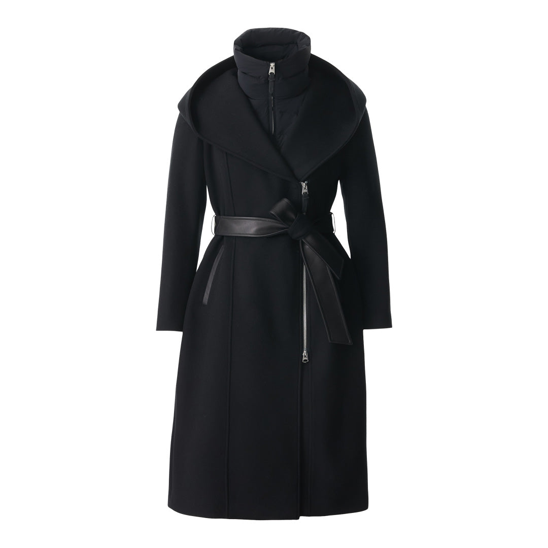 SHIA-LG 2-in-1 Double-Face Wool Coat - removable Bib for Women