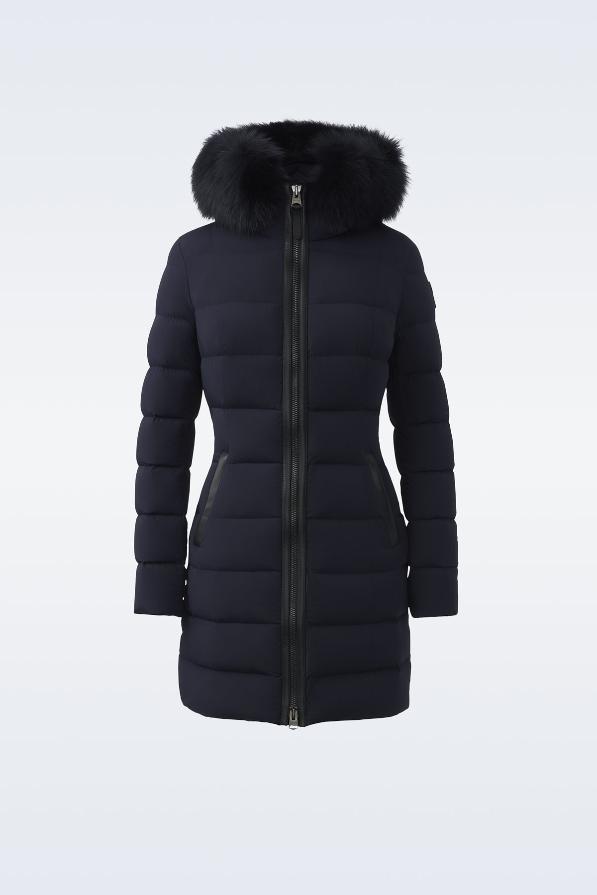 CALLA-BX stretch light Down coat - blue fur collar for Women 
