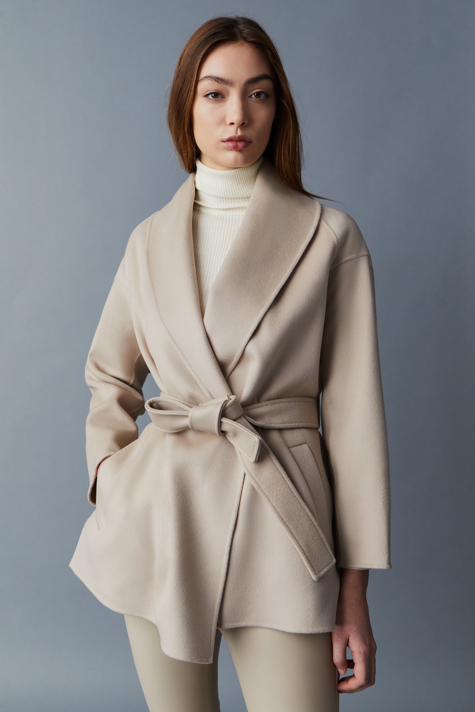 Tyra, Double-Face wool robe jacket