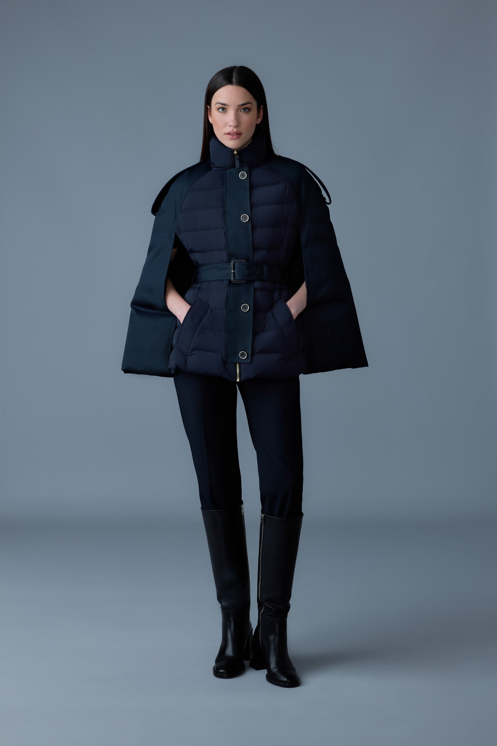 Adie, strech lightweight cape-style down coat | Mackage® US