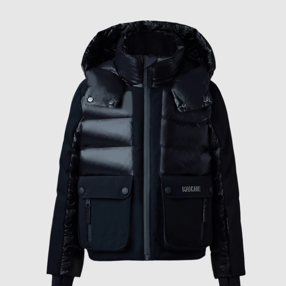 Moncler Rillieux Black Model Andre-T, Mixed-media Down Ski Jacket
