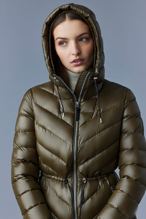 Arita, light hooded down chevron jacket for ladies | Mackage® US