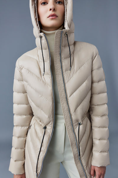 Arita, light hooded down chevron jacket for ladies | Mackage® US