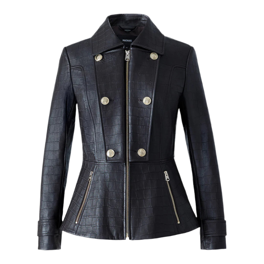 BARBARA-NV Croc Leather Jacket for Women | Mackage US