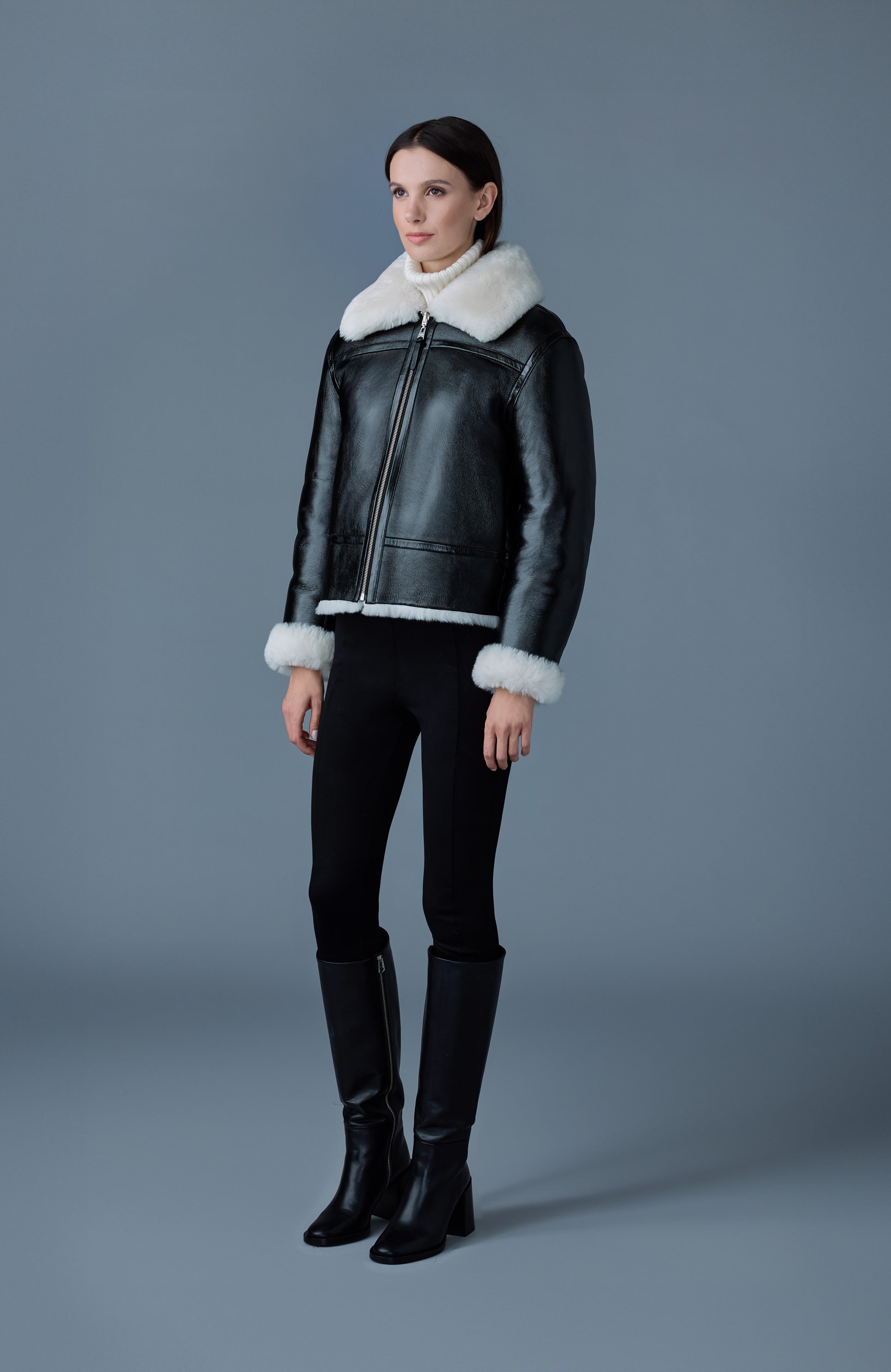 Betty, 2-in-1 reversible leather shearling jacket | Mackage® US