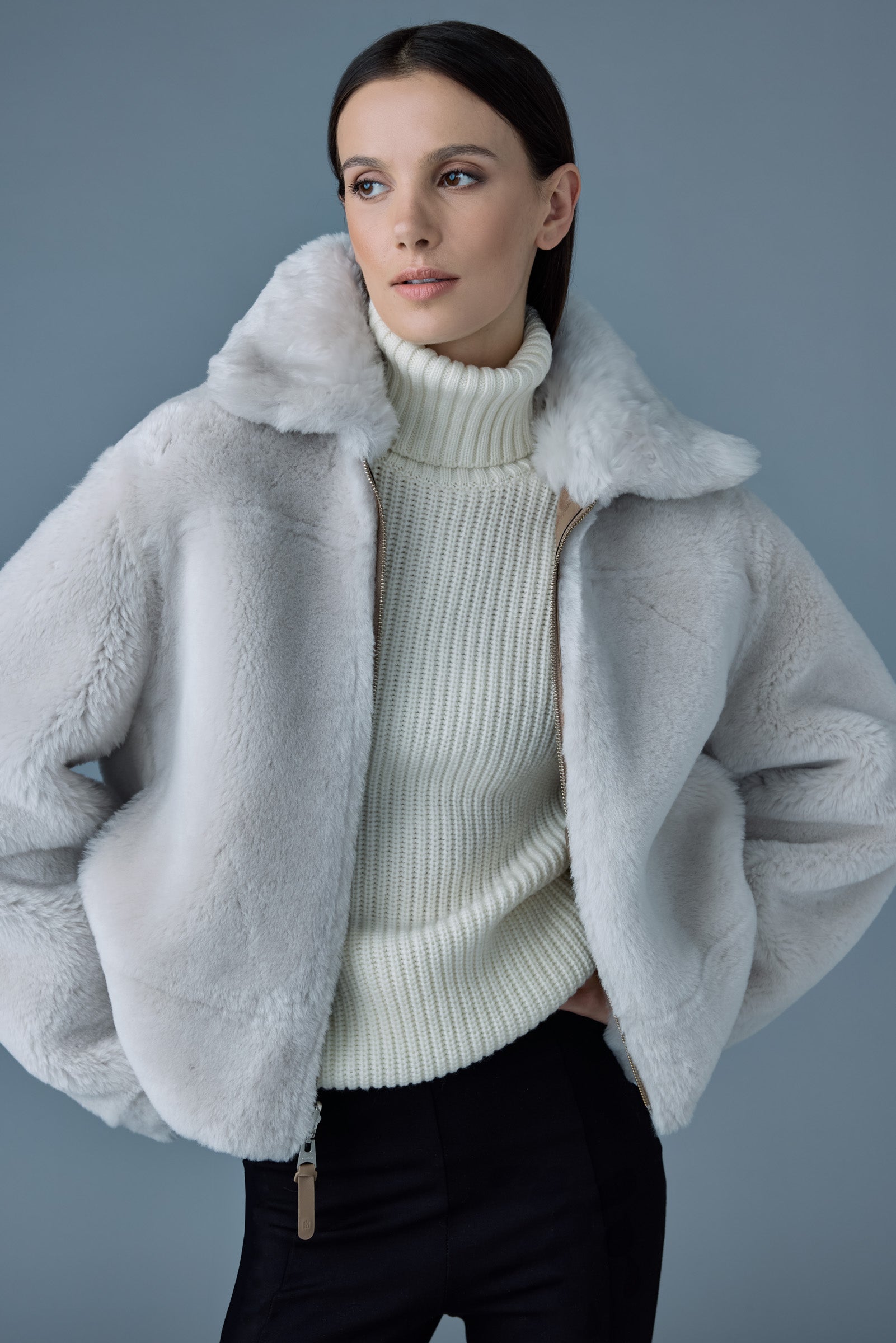 すぐ届く【MACKAGE】BETTY Betty, 2-in-1 reversible leather shearling jacket | Mackage® US