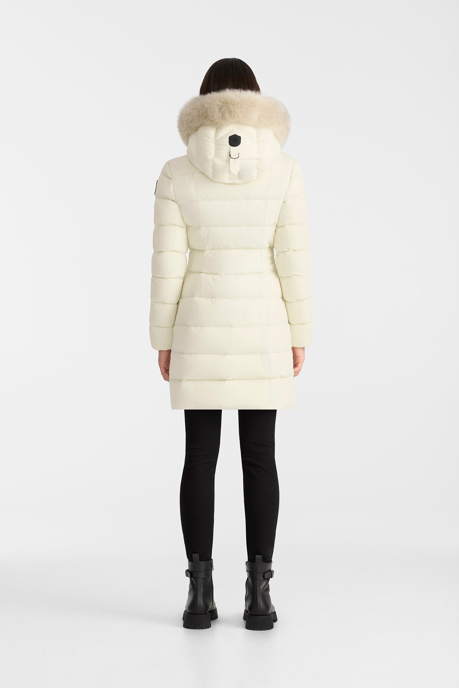 CALLA-BX stretch light Down coat - blue fur collar for Women