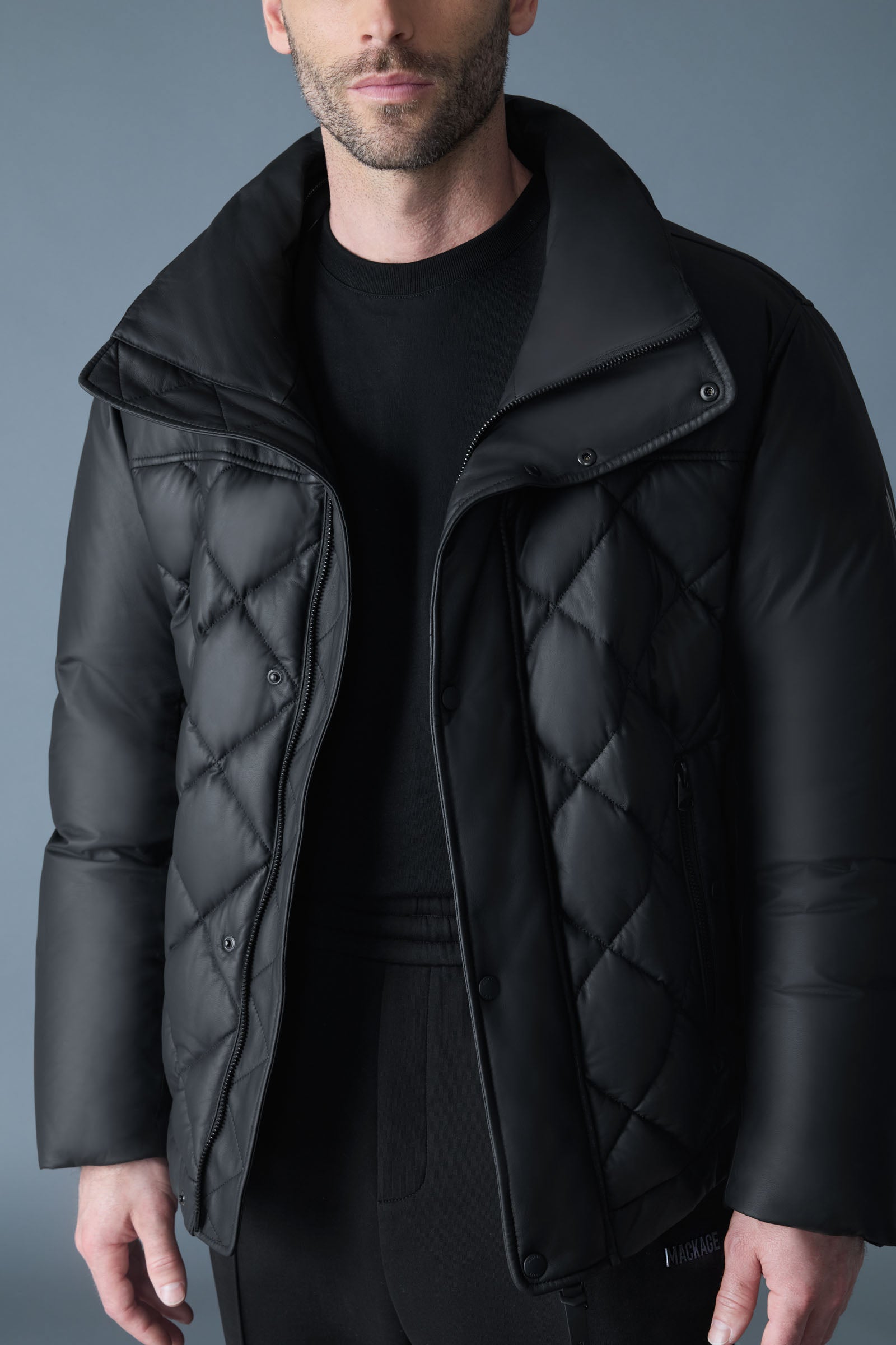 CASH Diamond-Quilted Leather Jacket With Shearling Hood for Men