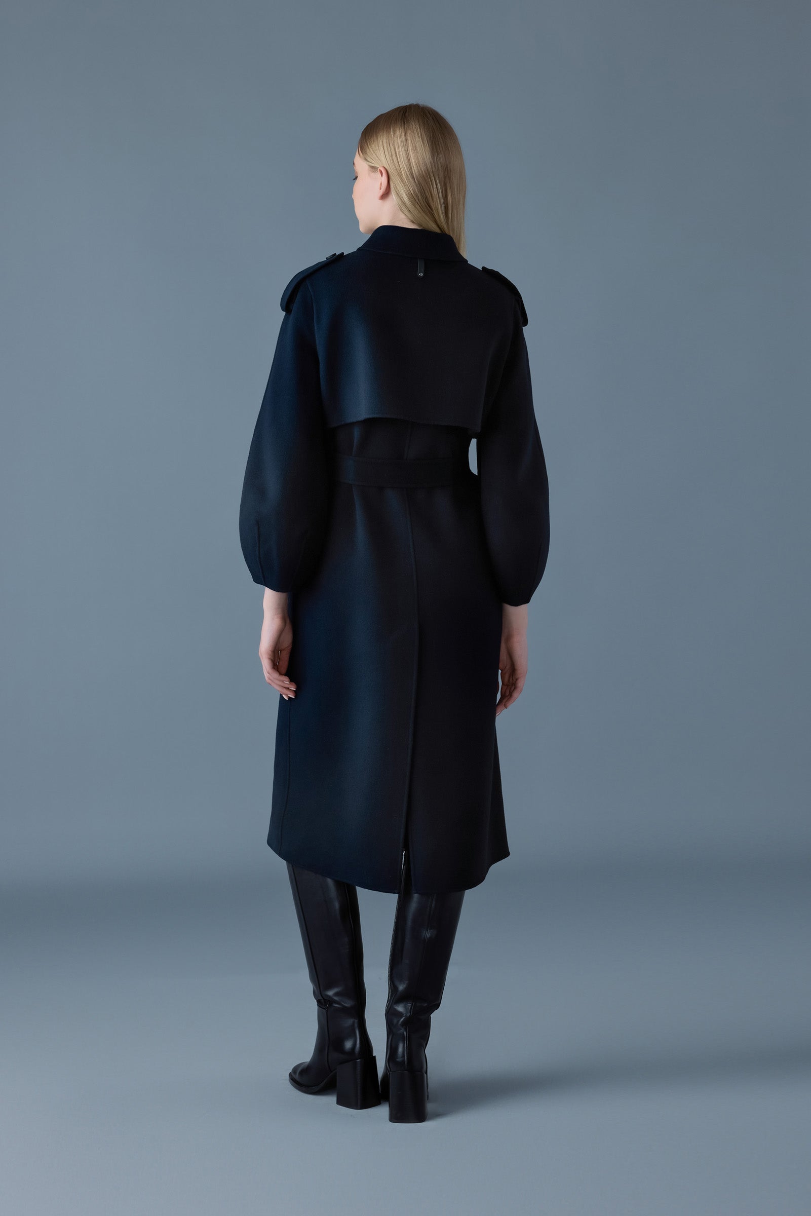 CEYLA Double-Face wool coat with sash belt | Mackage® US
