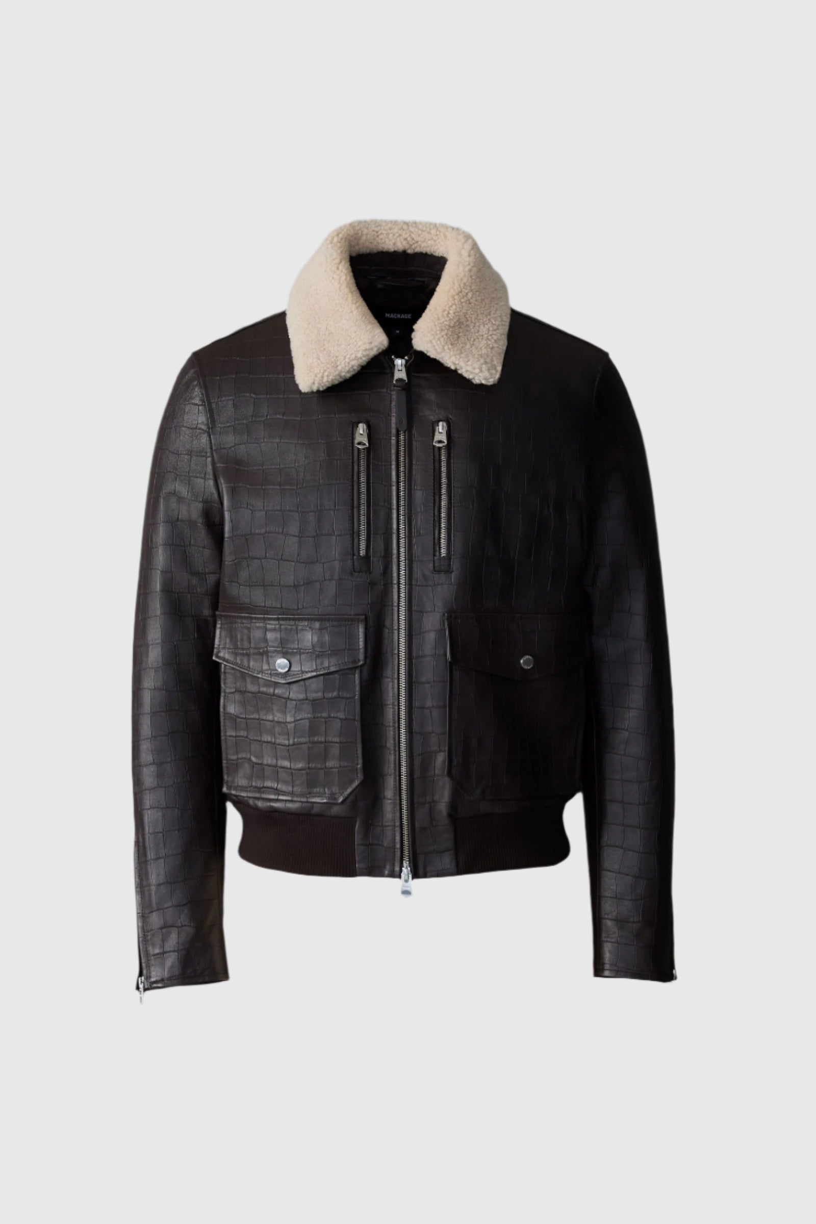 CHANCE-NV Croc-Embossed Leather Jacket for Men | Mackage US