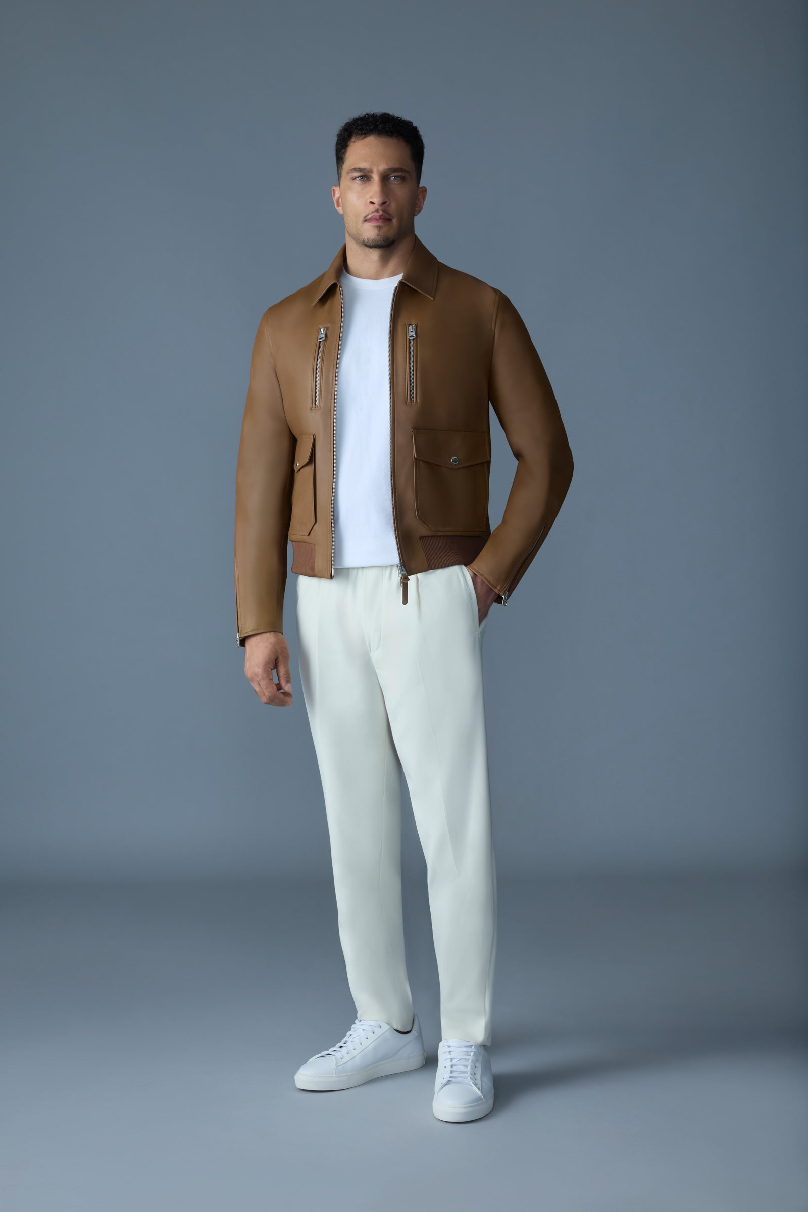 Chance-Z, Spread Collar Leather Jacket | Mackage® US