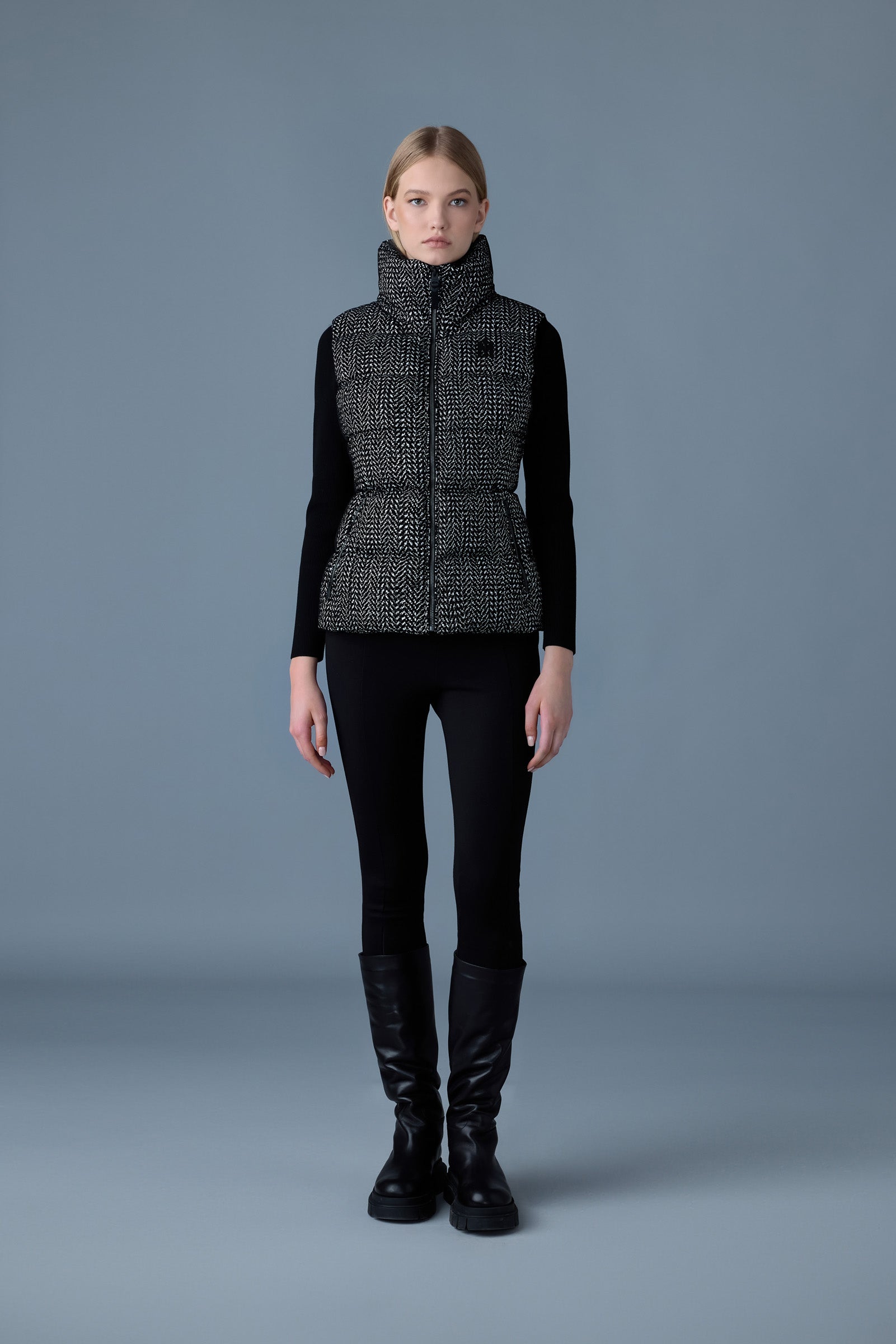 Chaya-FLP, flocked light down vest | Mackage® US