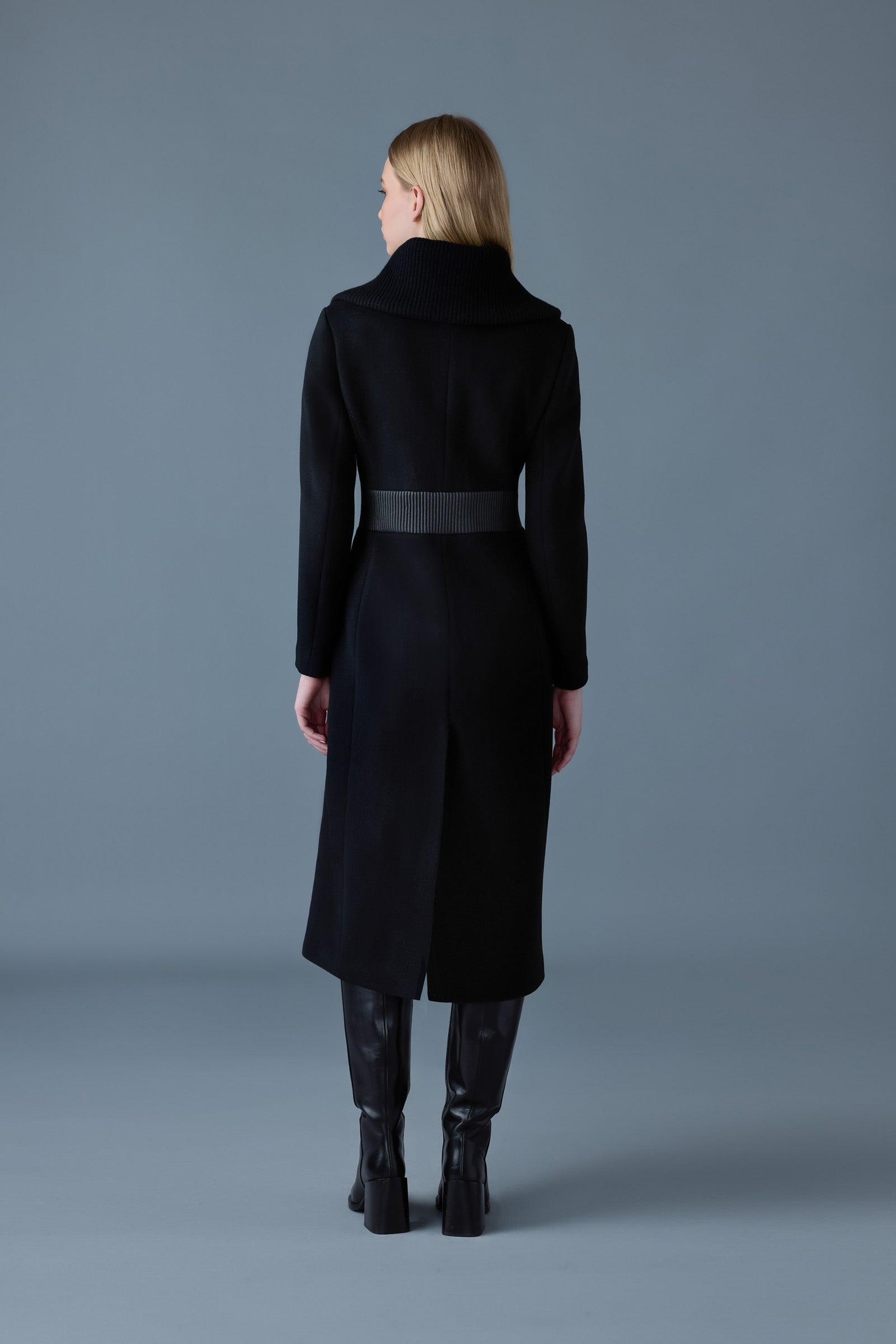 Clarice, double-face wool coat with smocked detailing | Mackage® US