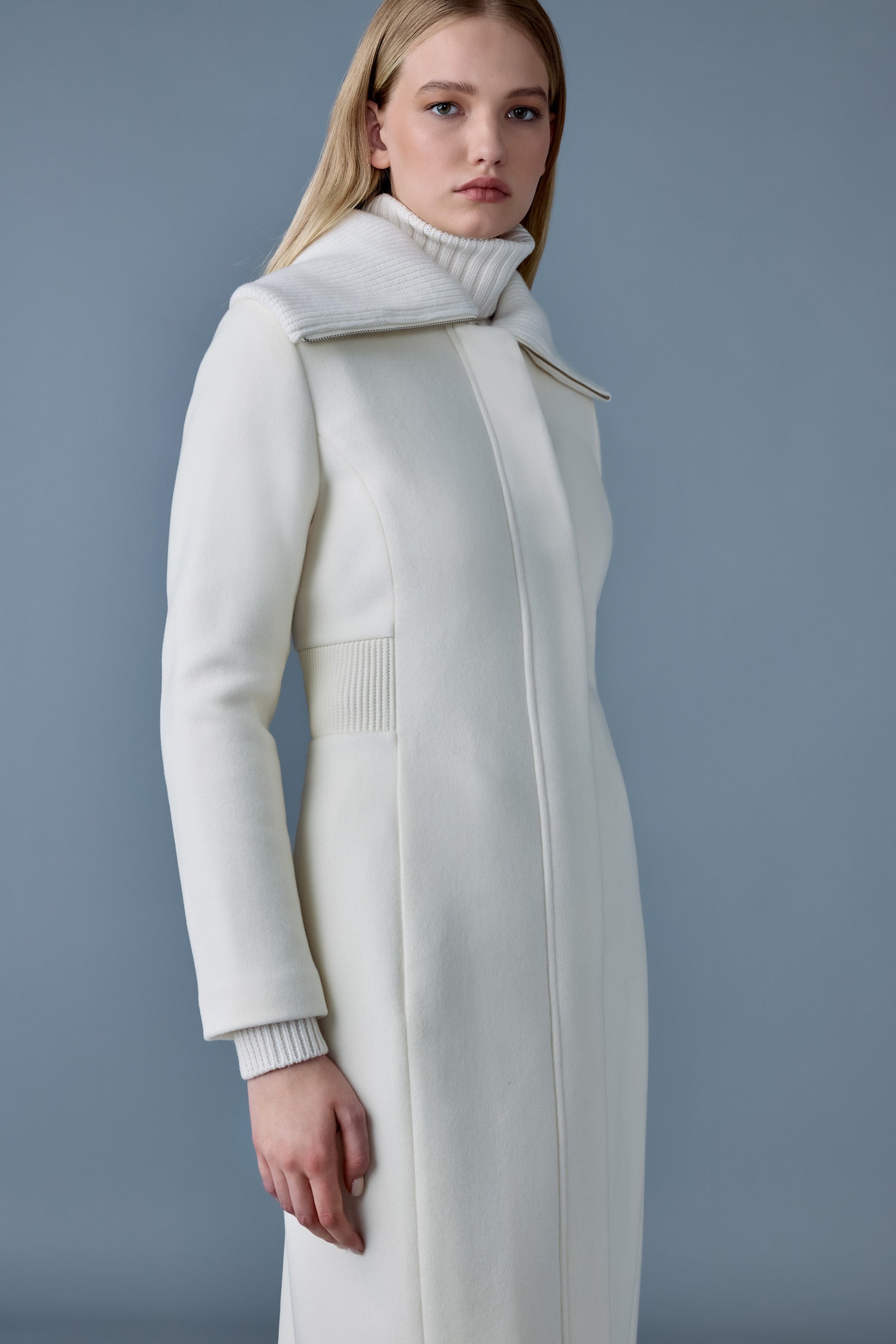 Clarice, double-face wool coat with smocked detailing | Mackage® US