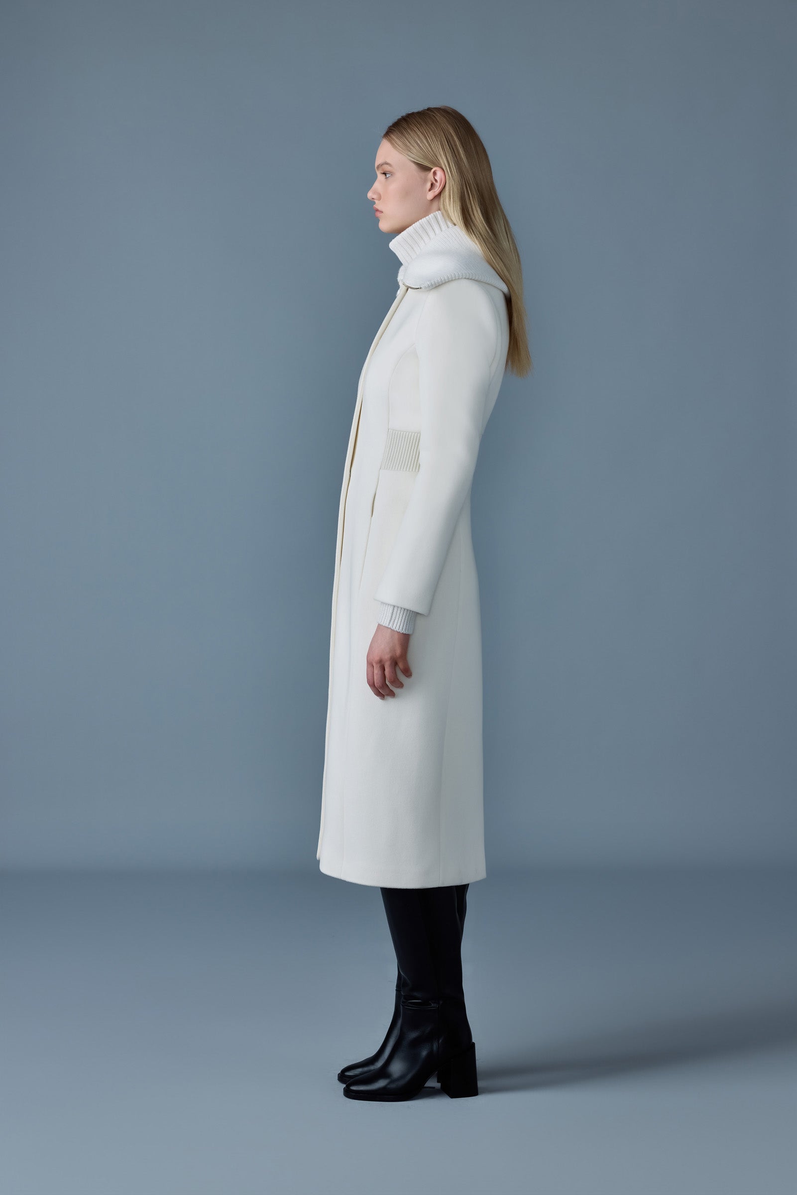 Clarice, double-face wool coat with smocked detailing | Mackage® US