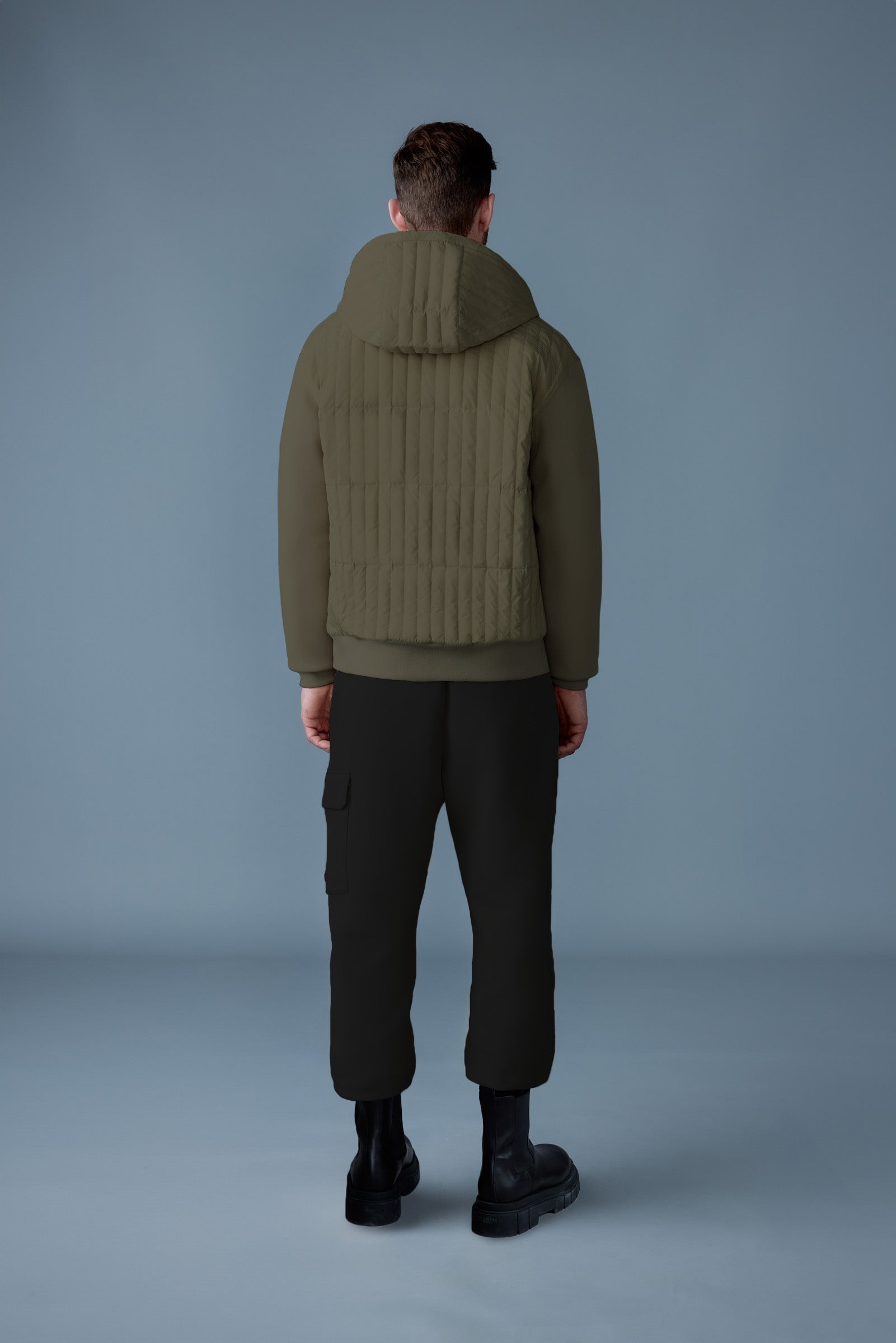 【MACKAGE】CRUZ Zip-up ダウン x 軽量キルト コンビ パーカー Cruz, zip-up hybrid vertical quilt hoodie | Mackage® US