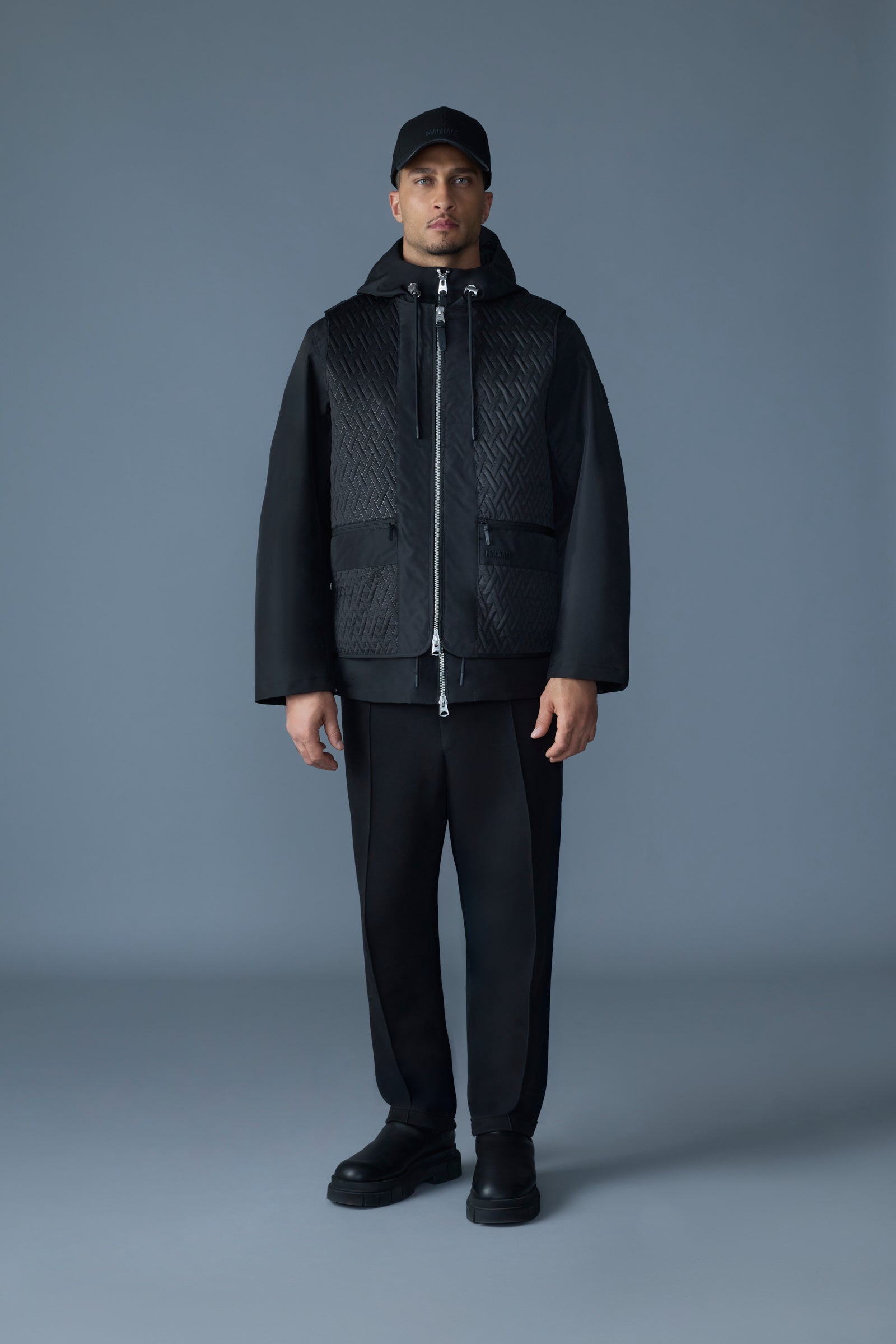 MNML HAUTE COUTURE ブラックジャケット DIEGO 10 DIEGO - 3-In-1 Quilted Rain Jacket for Men | Mackage® US