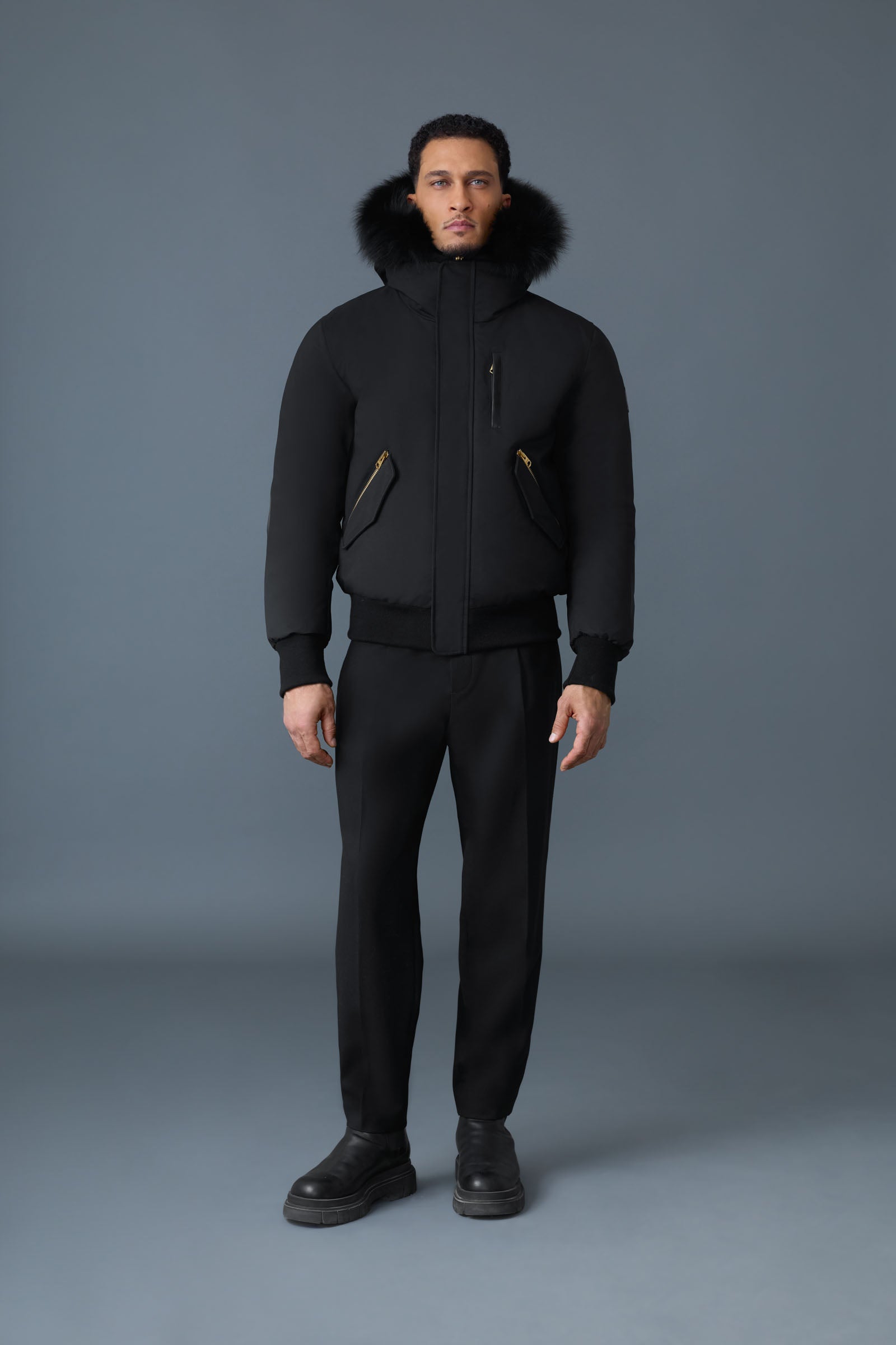 DIXON-BX 2-in-1 Down bomber with blue fur for Men | Mackage® US