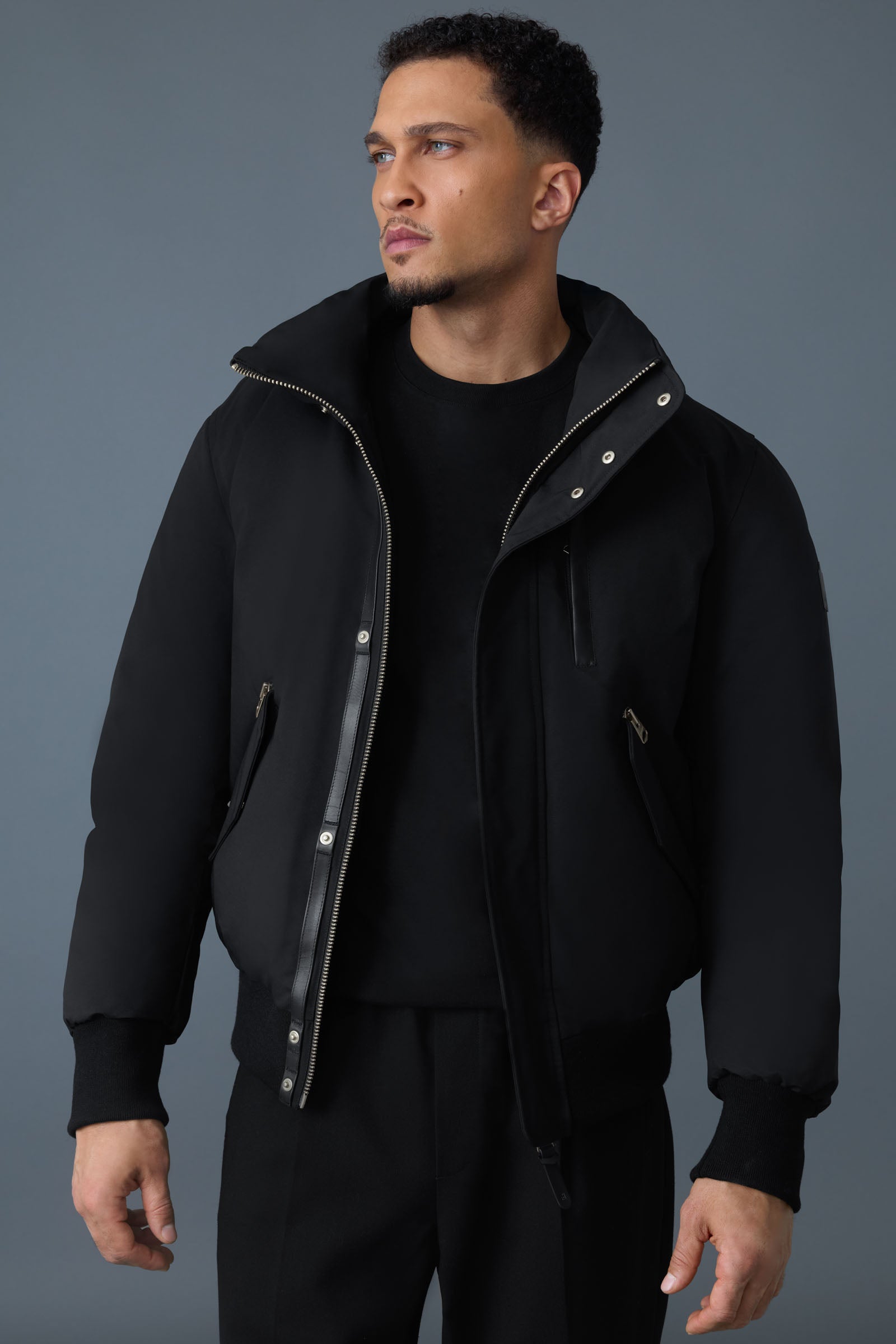 MODITEC ブルゾン Dixon-BX, 2-in-1 Nordic Tech down bomber with blue fox fur for men