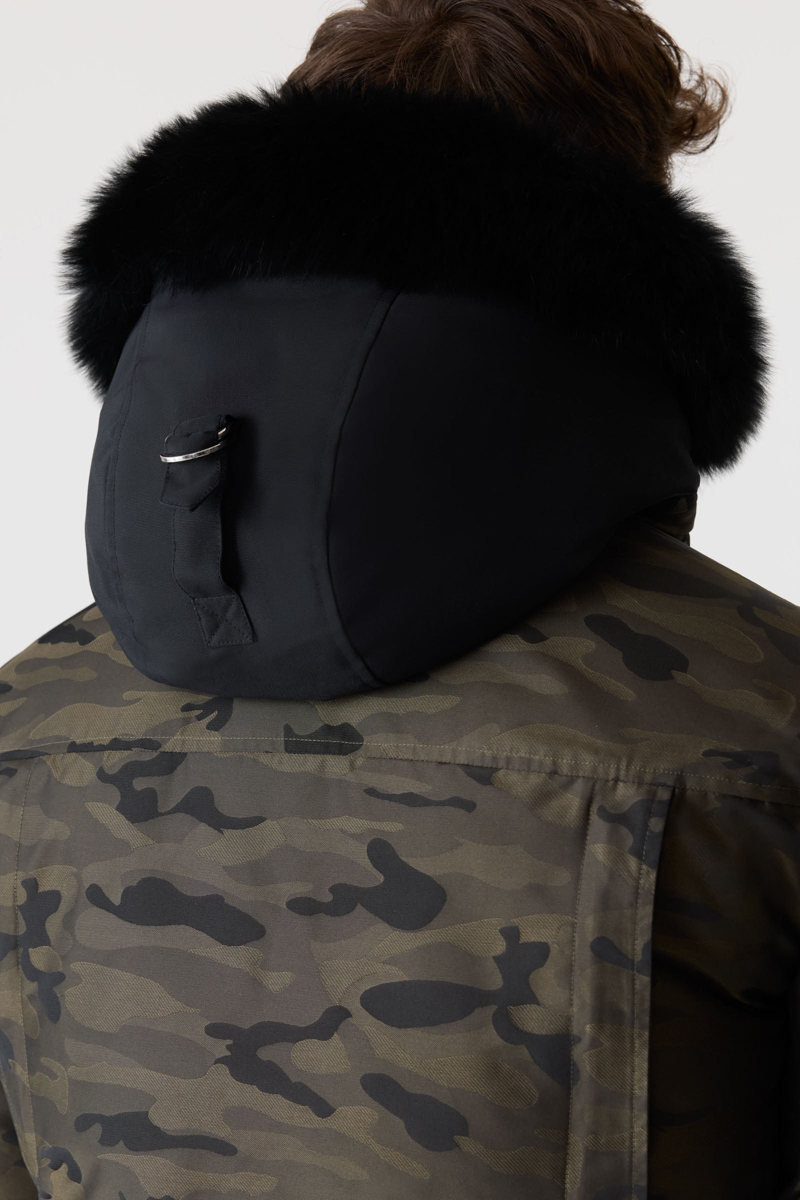 DIXON-JCZ 2-in-1 Camo Down Bomber With Shearling-Lined Hood for