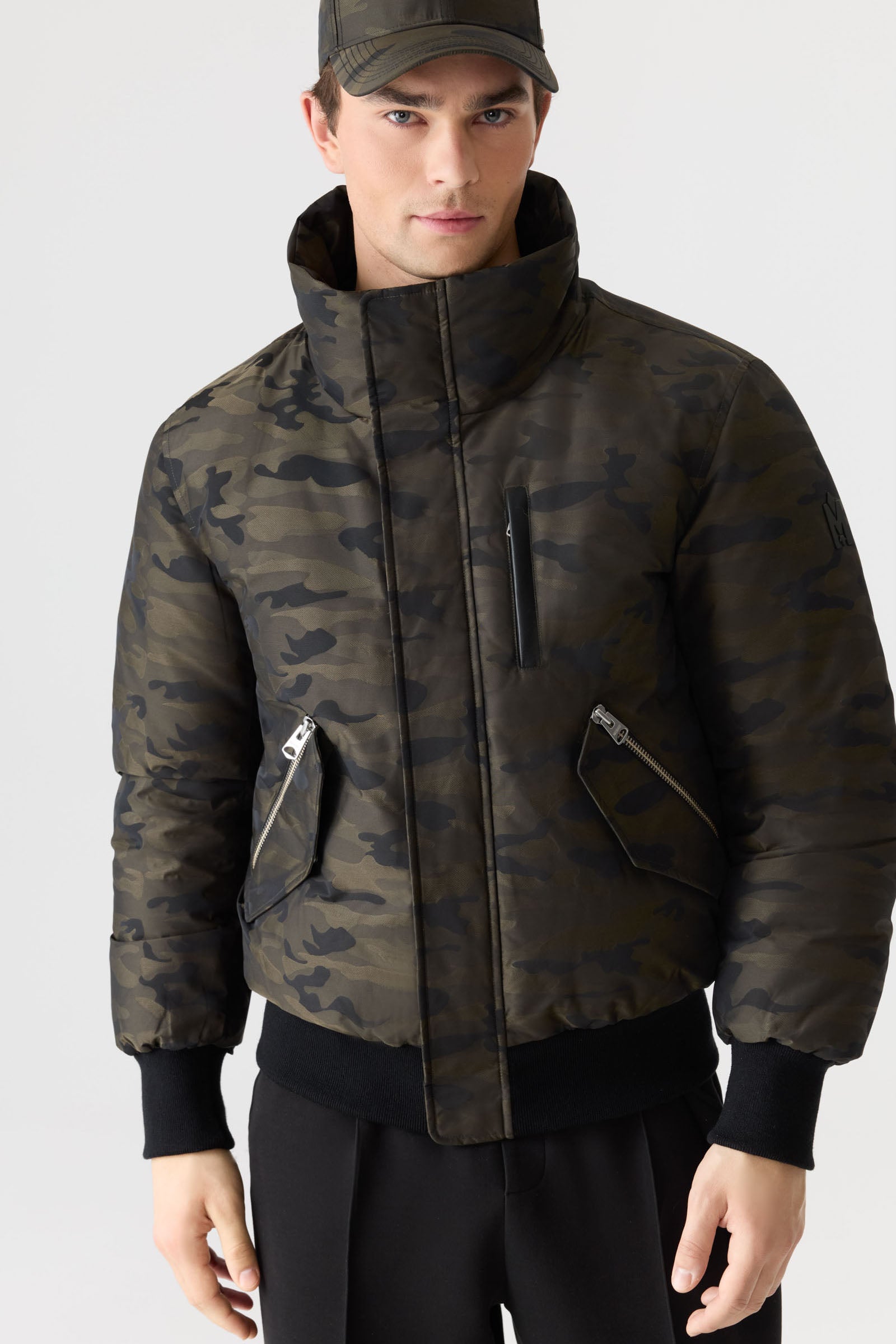 DIXON-JCZ 2-in-1 Camo Down Bomber With Shearling-Lined Hood for