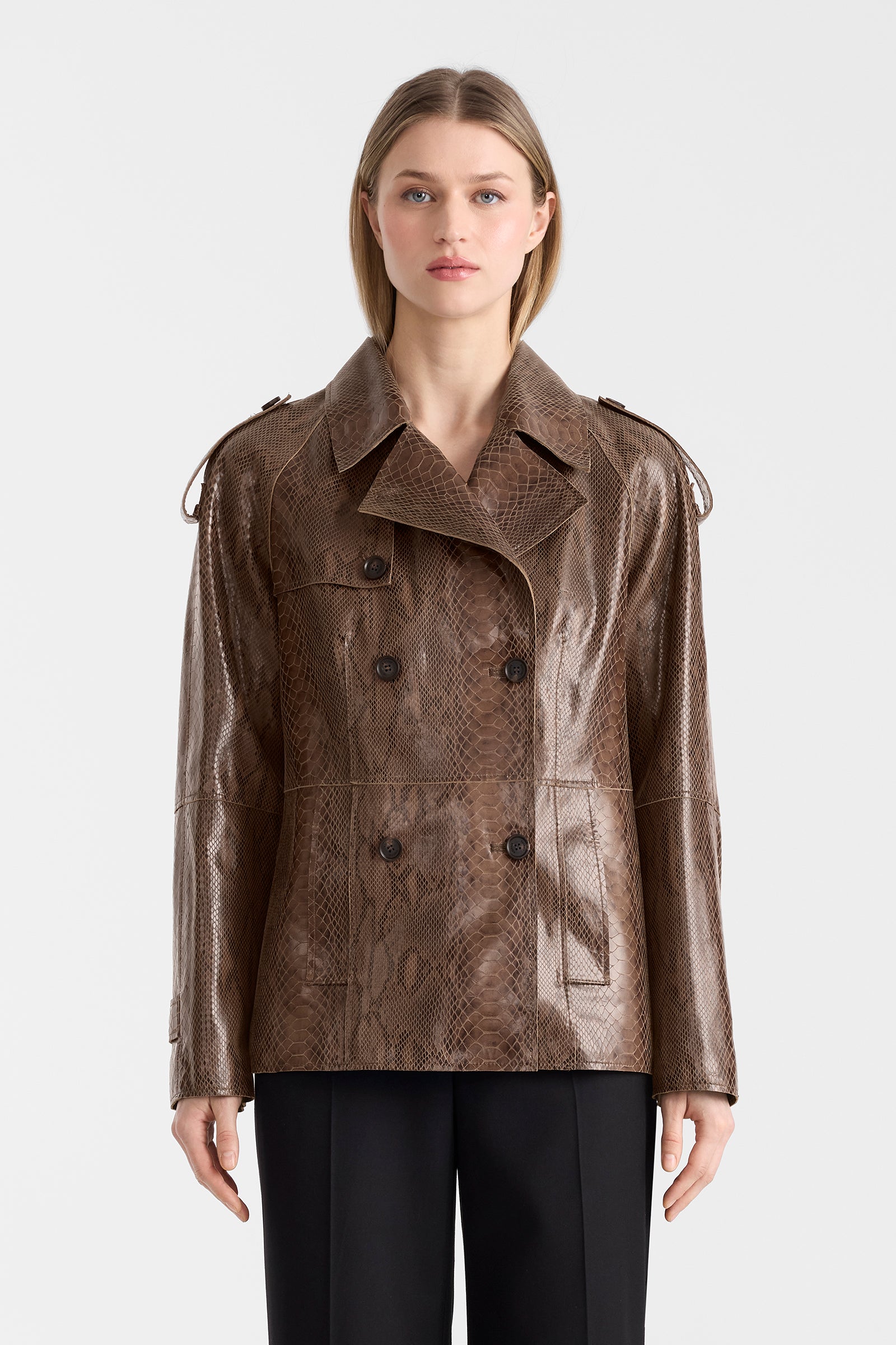 DOLORES-SNK Snake Leather Jacket for Women | Mackage® US