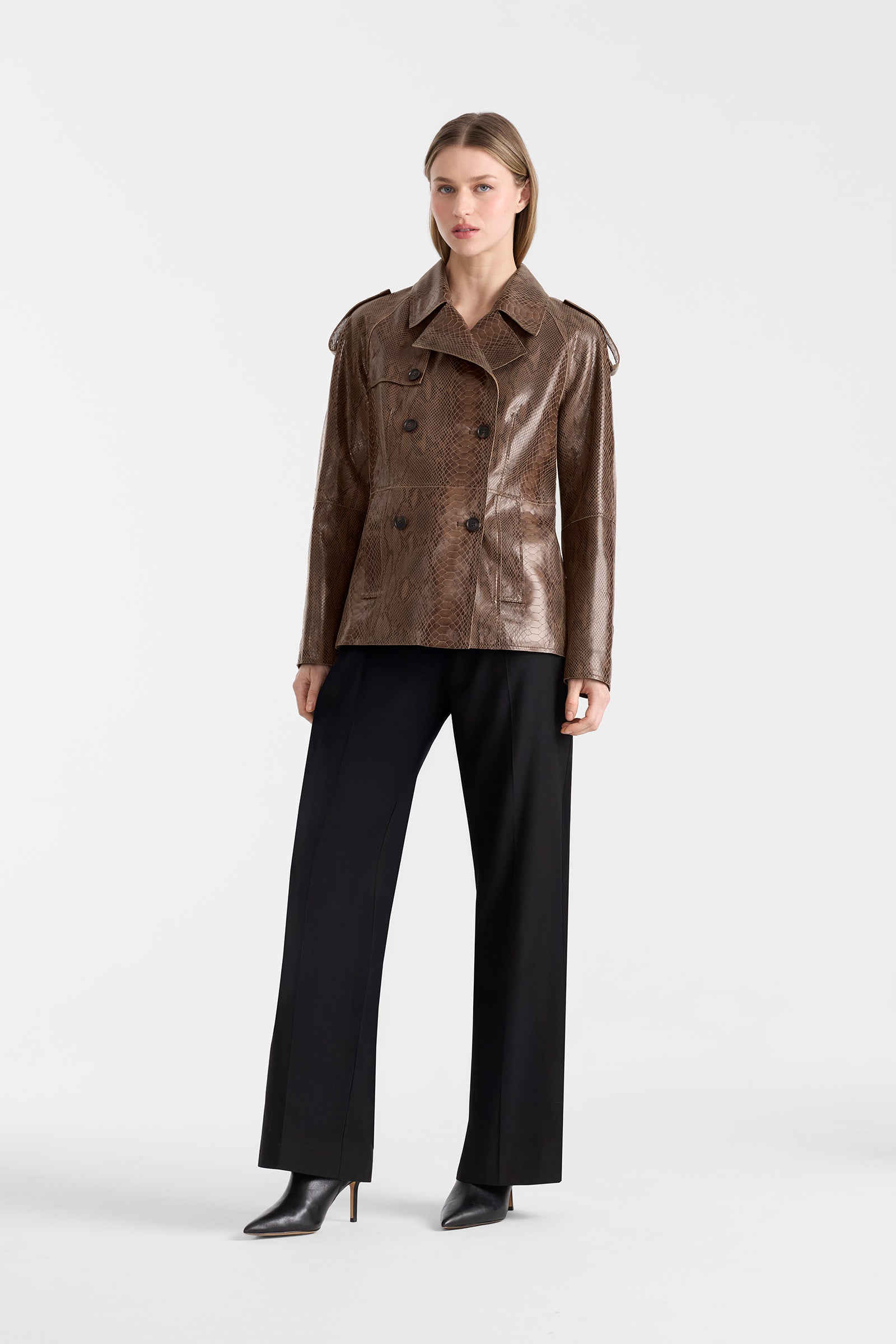 mackage leather dress ADRIANA Leather trench coat with belt for Women