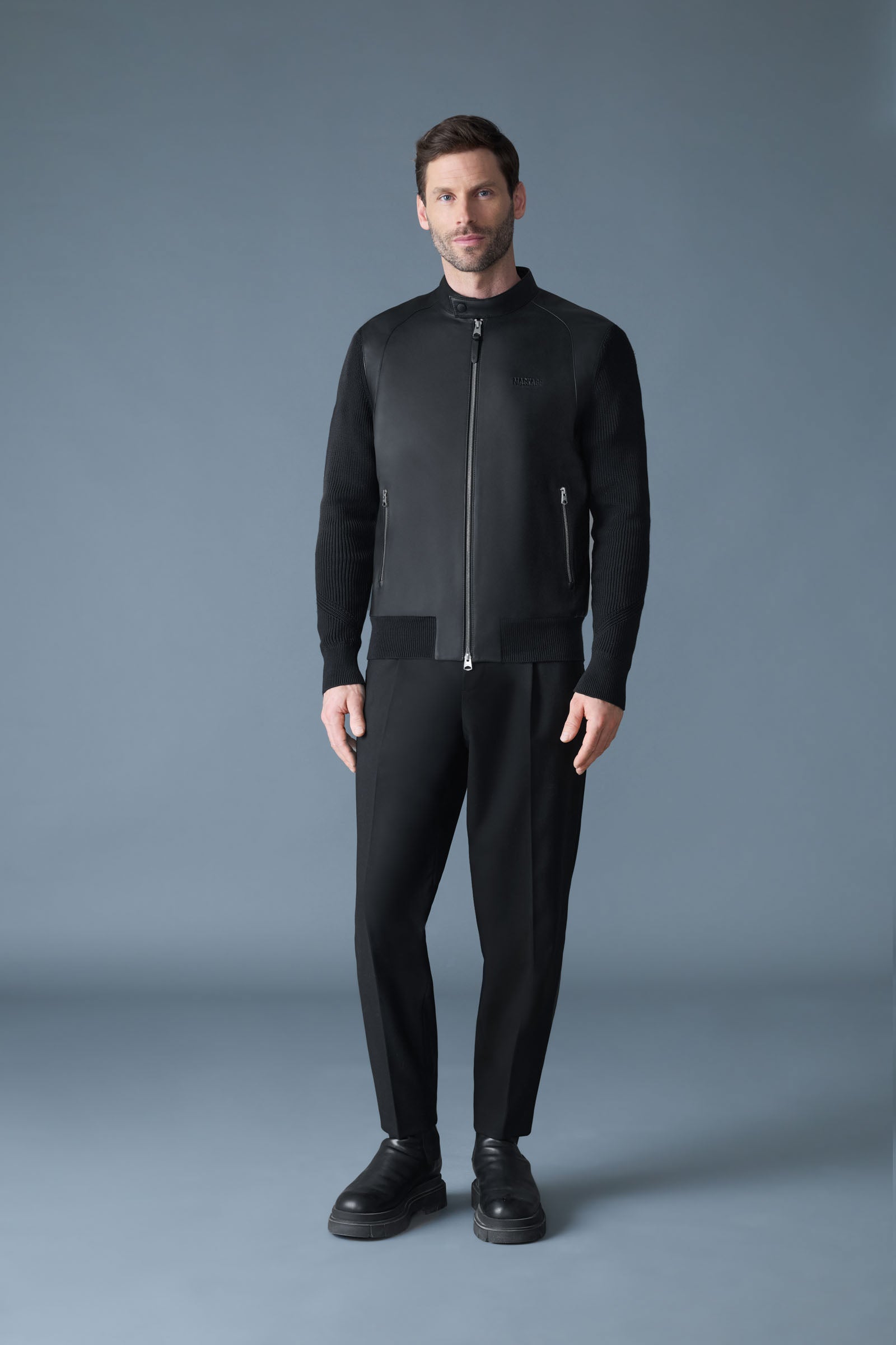 DOMINIC-Z Mixed Media Logo Jacket for Men | Mackage® US