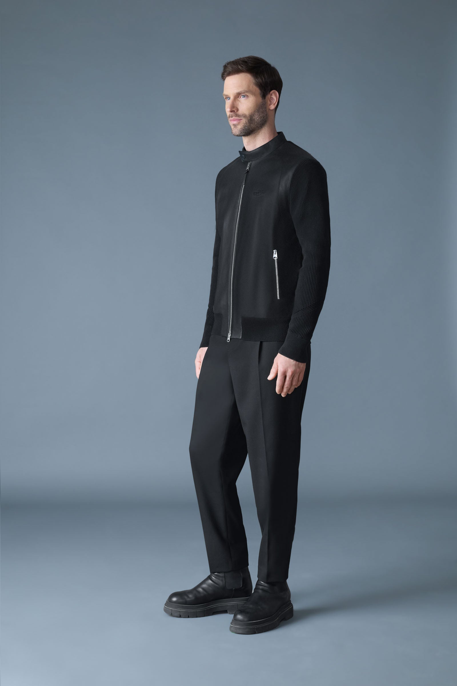 DOMINIC-Z Mixed Media Logo Jacket for Men | Mackage® US