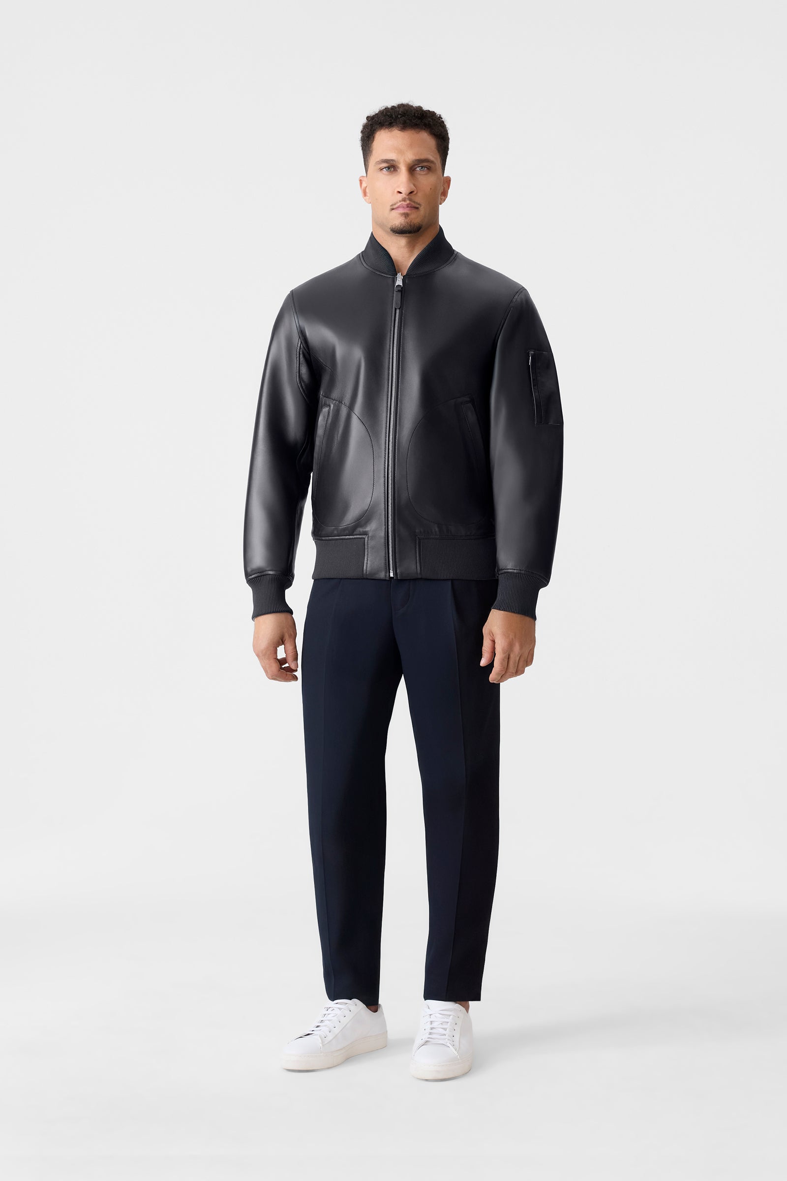 EASTON-SA - 2-In-1 Reversible Leather Bomber Jacket for Men