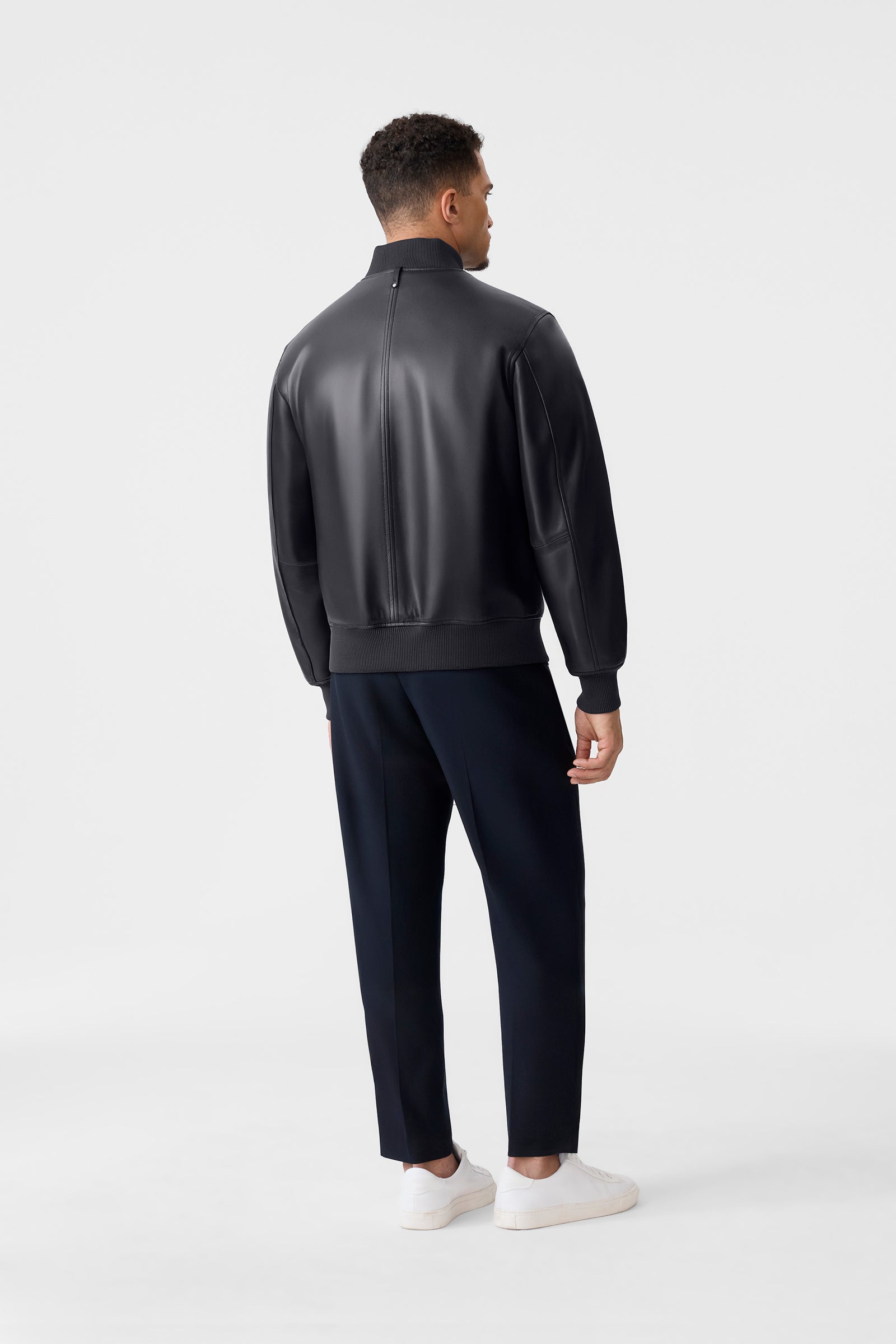 EASTON-SA - 2-In-1 Reversible Leather Bomber Jacket for Men