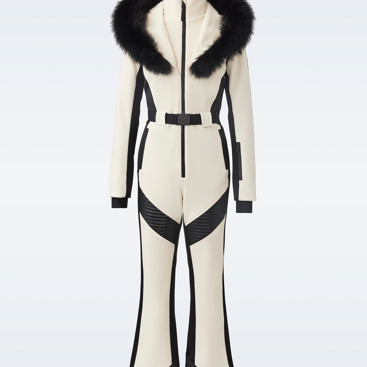 Elle, Techno fleece ski suit with removable hood and fur