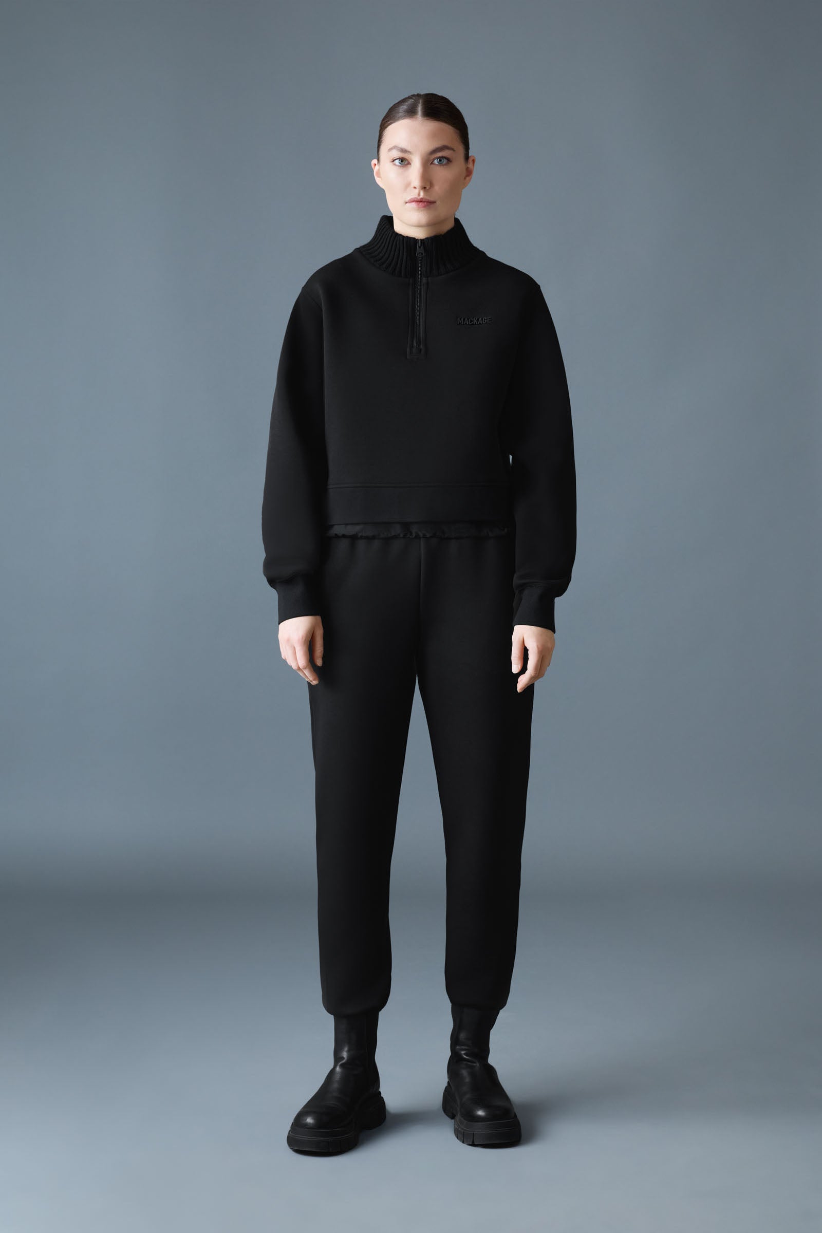ELVIRA スウェット ELVIRA Quarter-Zip Cotton Sweatshirt for Women | Mackage® US
