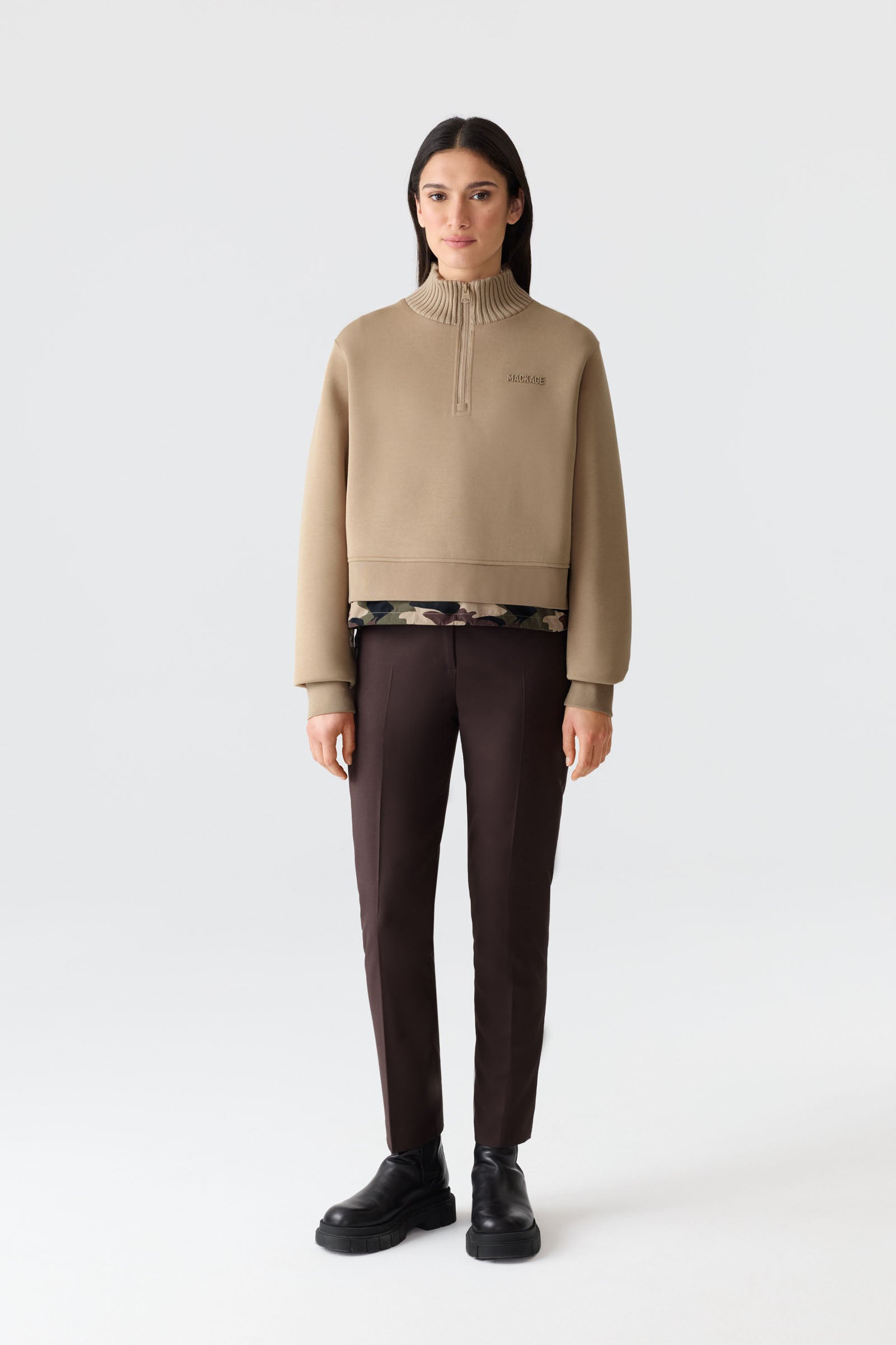 【関税・送料込】MACKAGE ノリタ ダブルフェイス ウールコート Merfirge]ウール混 ダブル フェイス ラップノーカラー コート