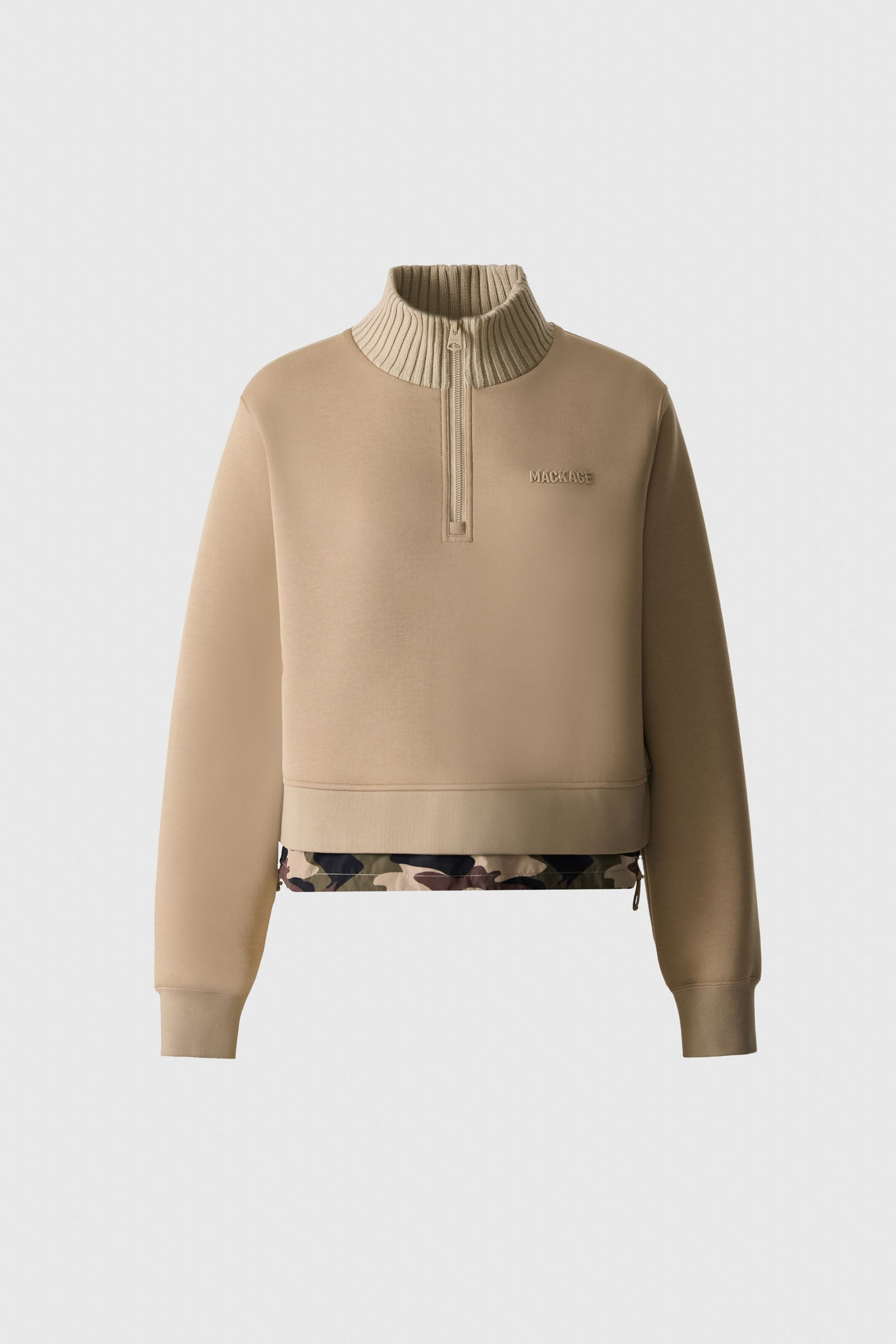 ELVIRA Quarter-Zip Cotton Sweatshirt for Women | Mackage® US