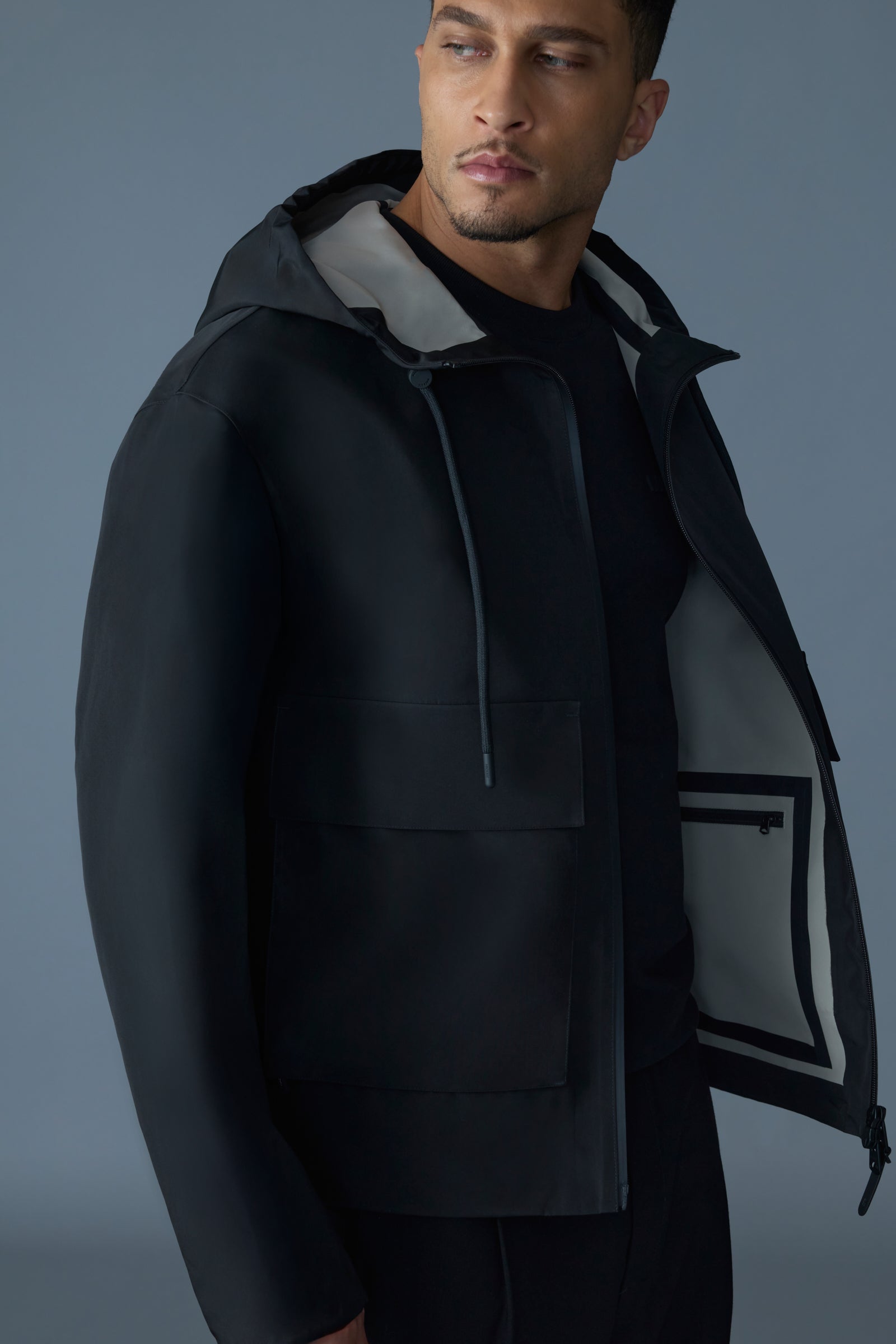 ERIC-ZZ Recycled technical jacket with hood for Men | Mackage® US