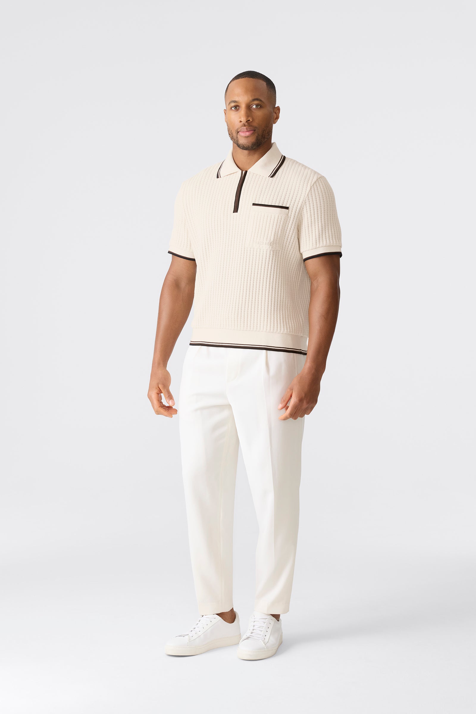 ESTABAN Crochet Knit Polo Shirt for Men | Mackage® US