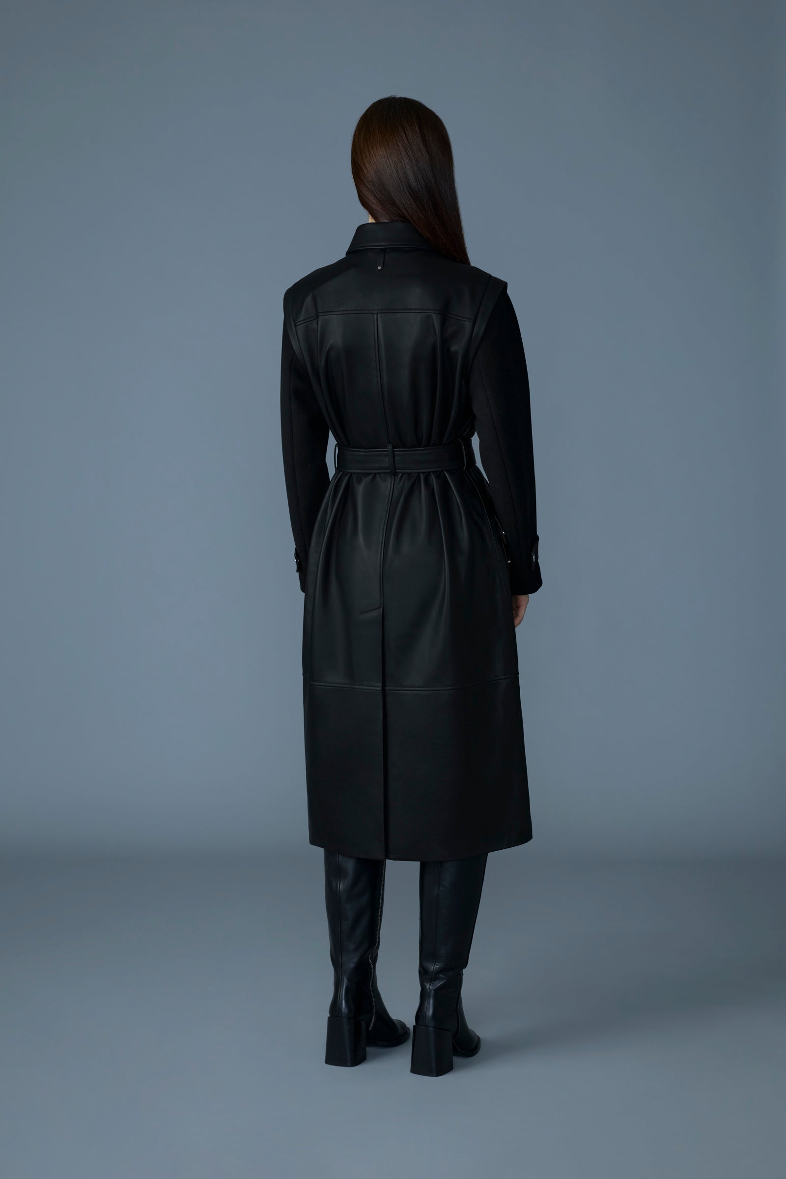 EVELINA Long Leather Coat for Women | Mackage® US
