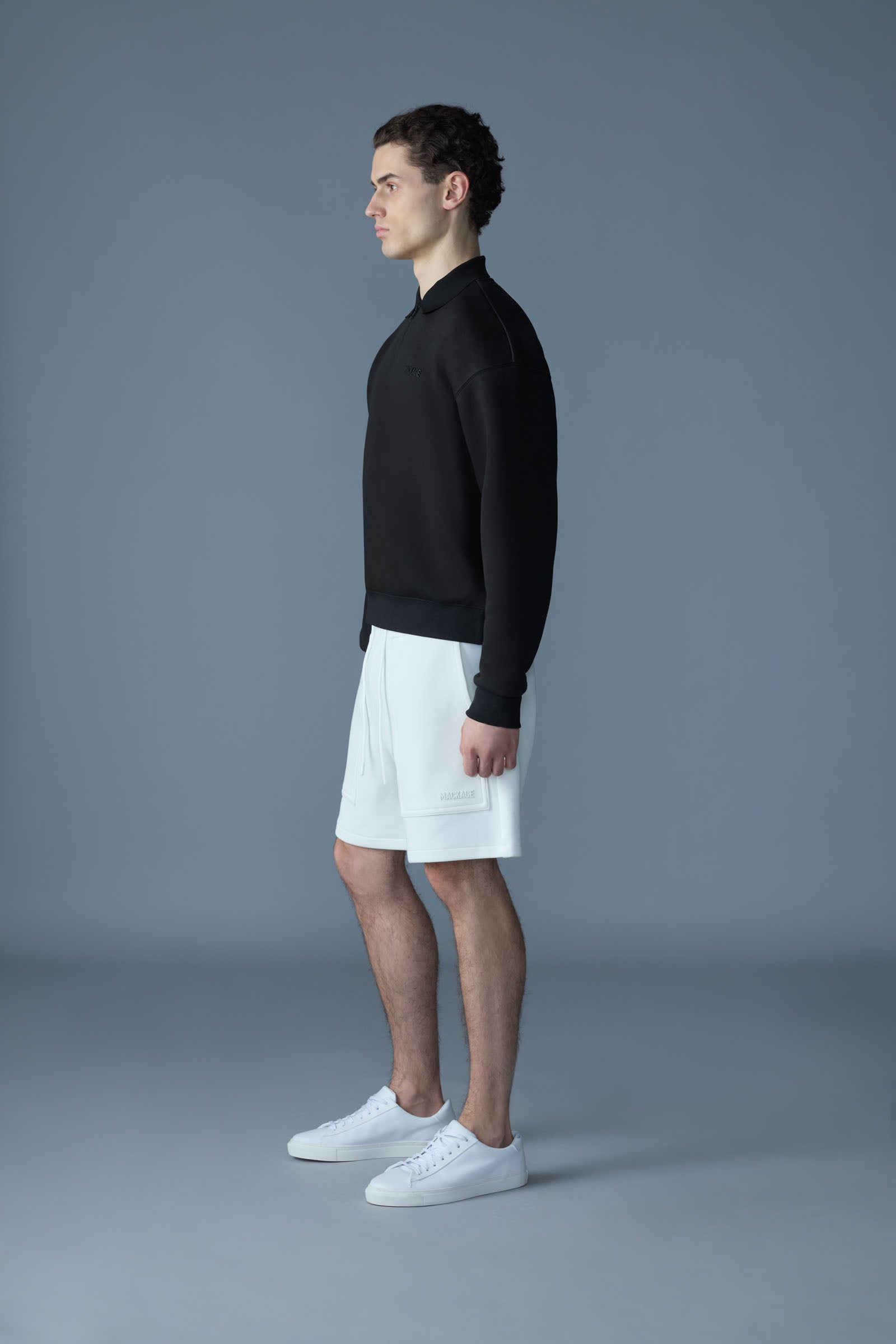 Felix, Half-Zip Double-Face Jersey Sweater | Mackage® US