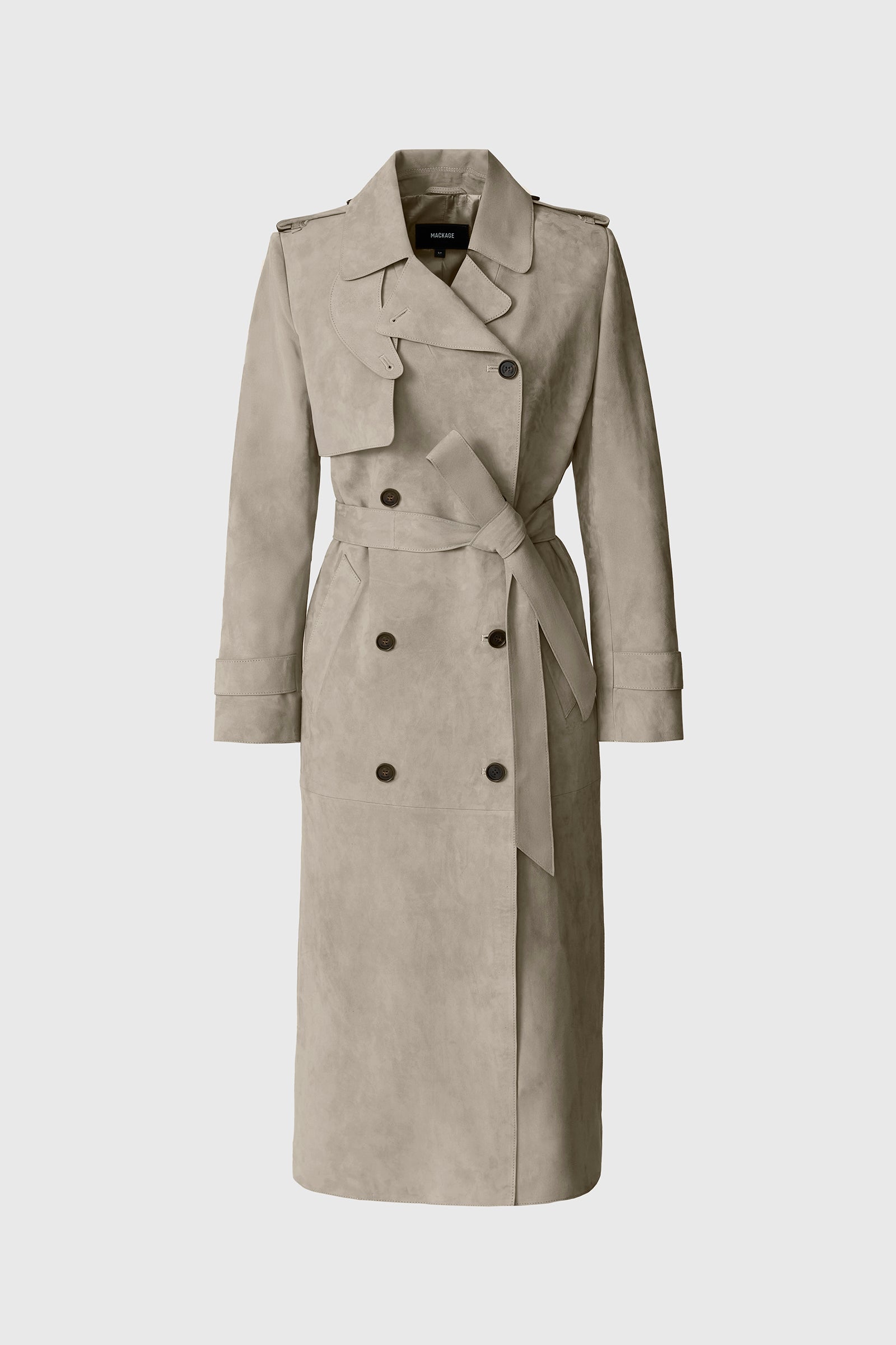 GAEL-SU Maxi Suede Trench Coat for Women | Mackage® US