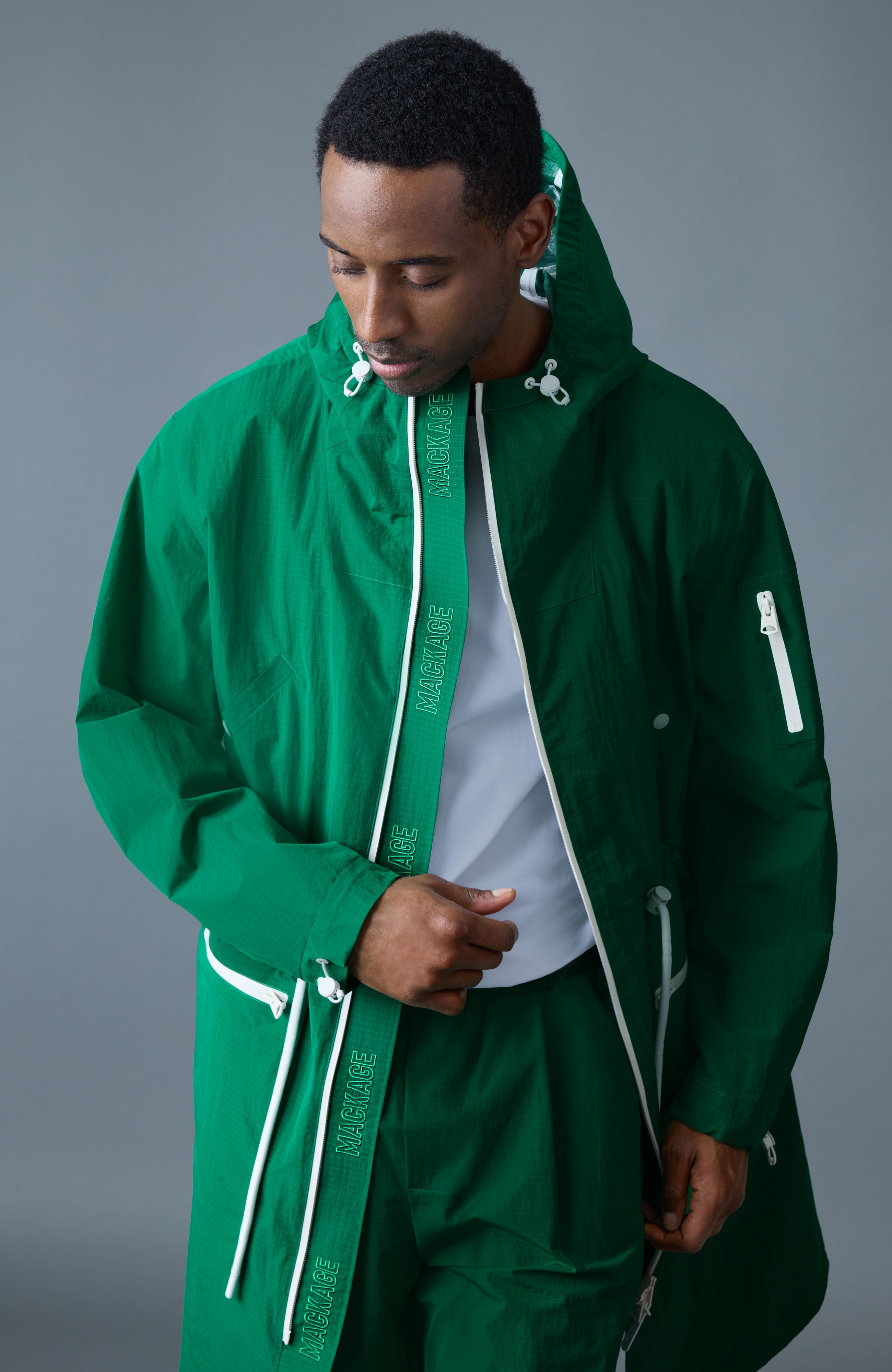 GAGE Long seam sealed Ripstop Raincoat for Men | Mackage® US