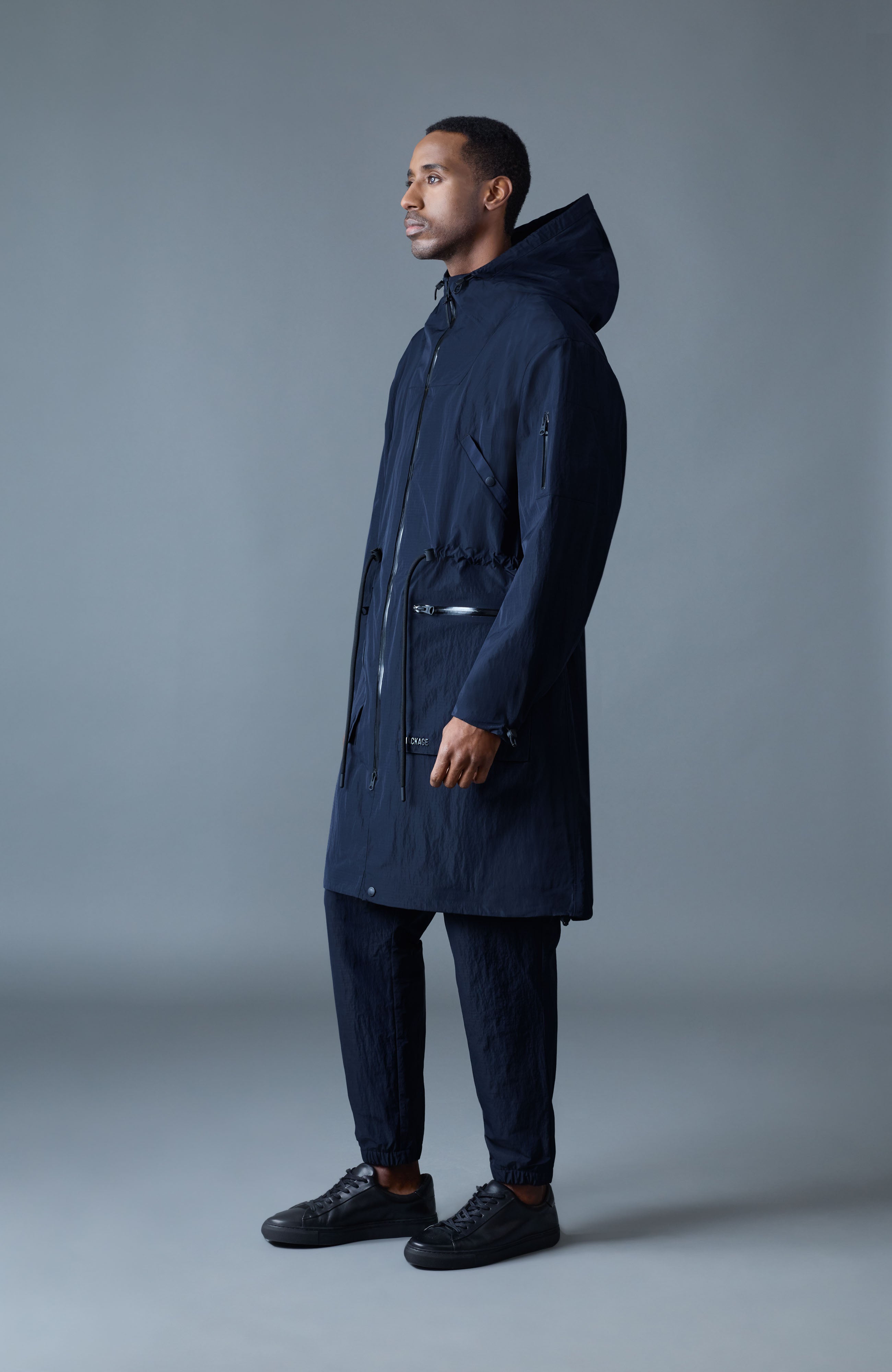 GAGE Long seam sealed Ripstop Raincoat for Men | Mackage® US